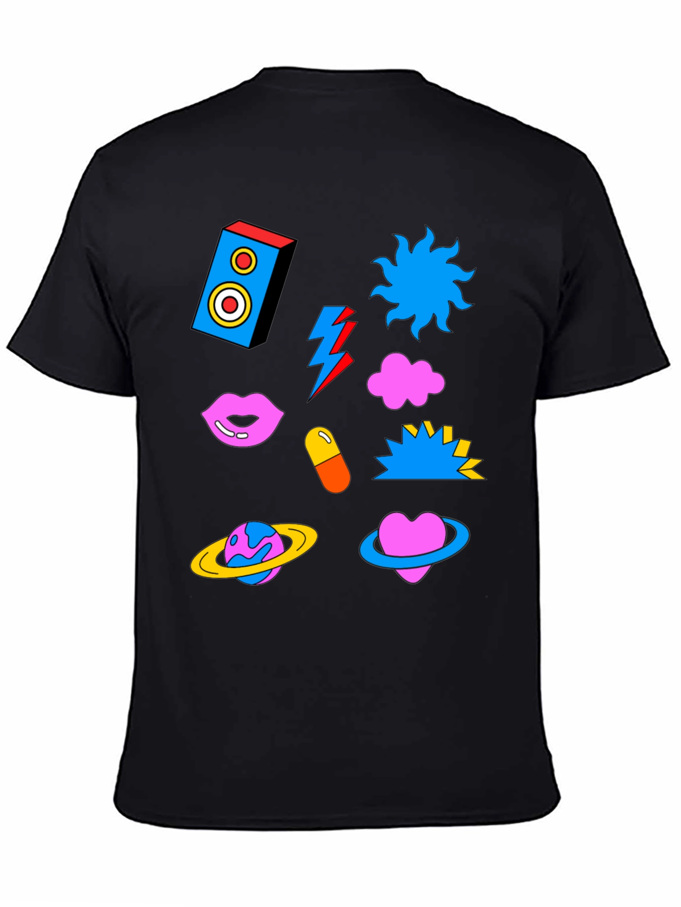 Funky Graphic Print Crew Neck T-Shirt