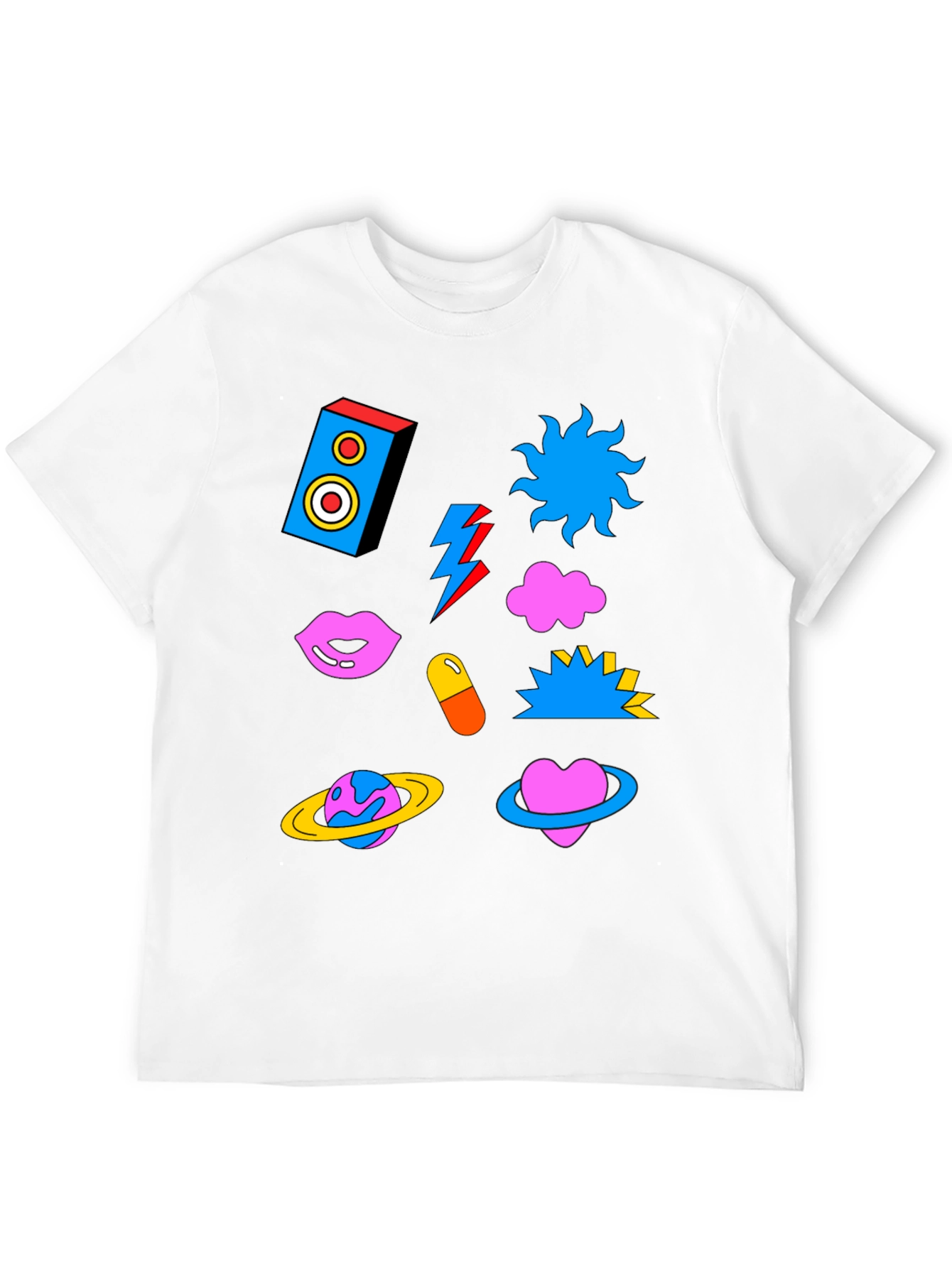 Funky Graphic Print Crew Neck T-Shirt