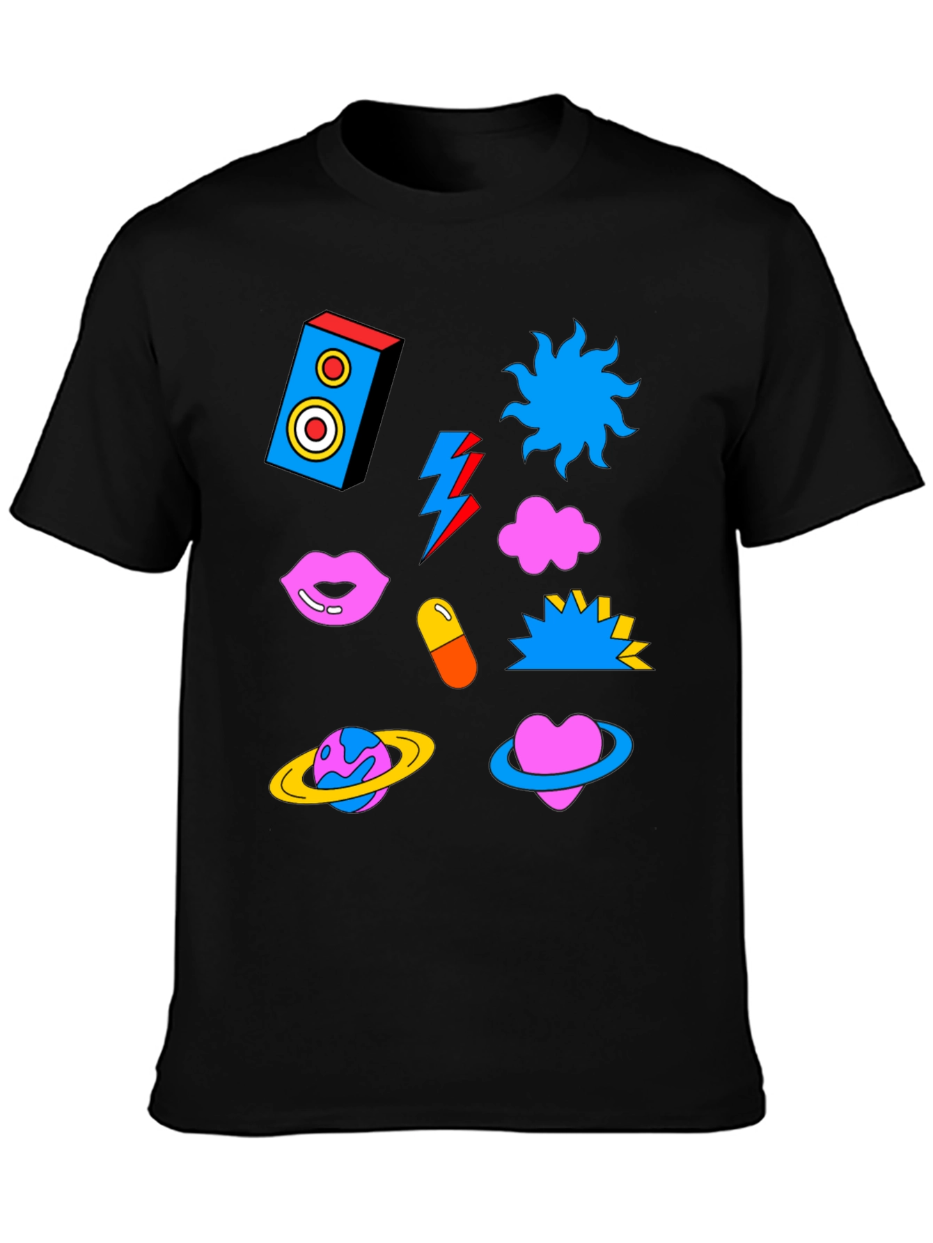 Funky Graphic Print Crew Neck T-Shirt