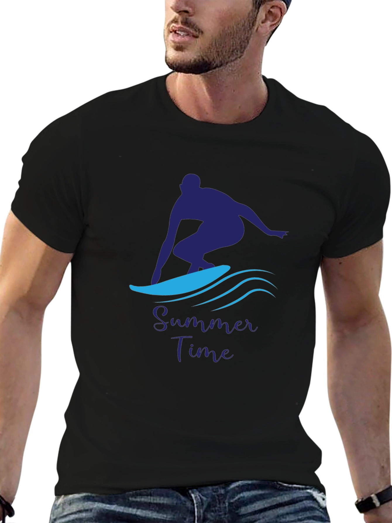 Summer Time Surfer Graphic T-Shirt