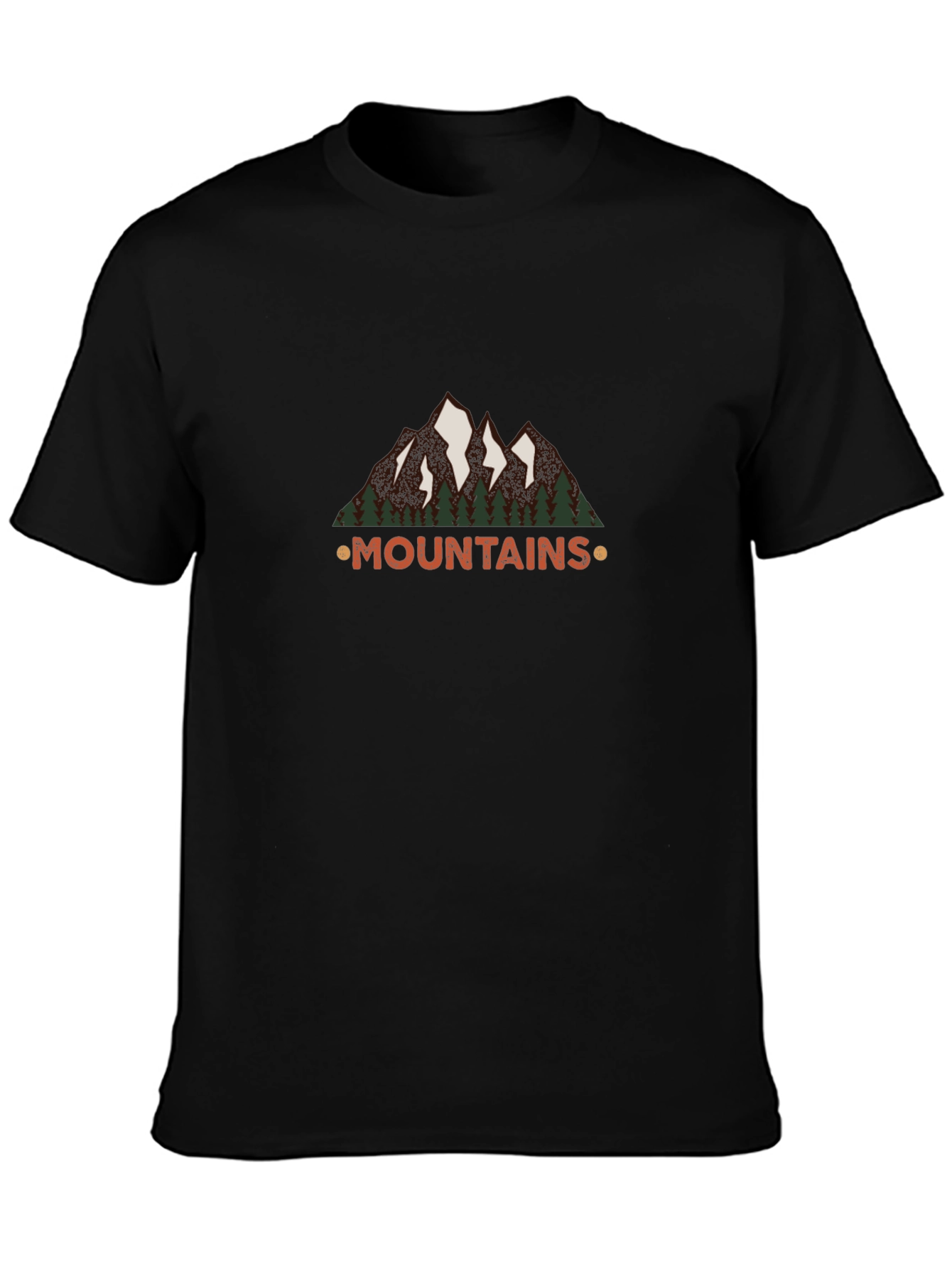 Mountains Graphic Tee - Black Short Sleeve Shirt