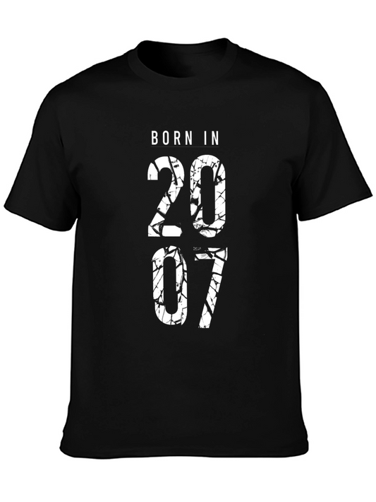 Born in 2007 Graphic Tee -  Mens Black T-Shirt