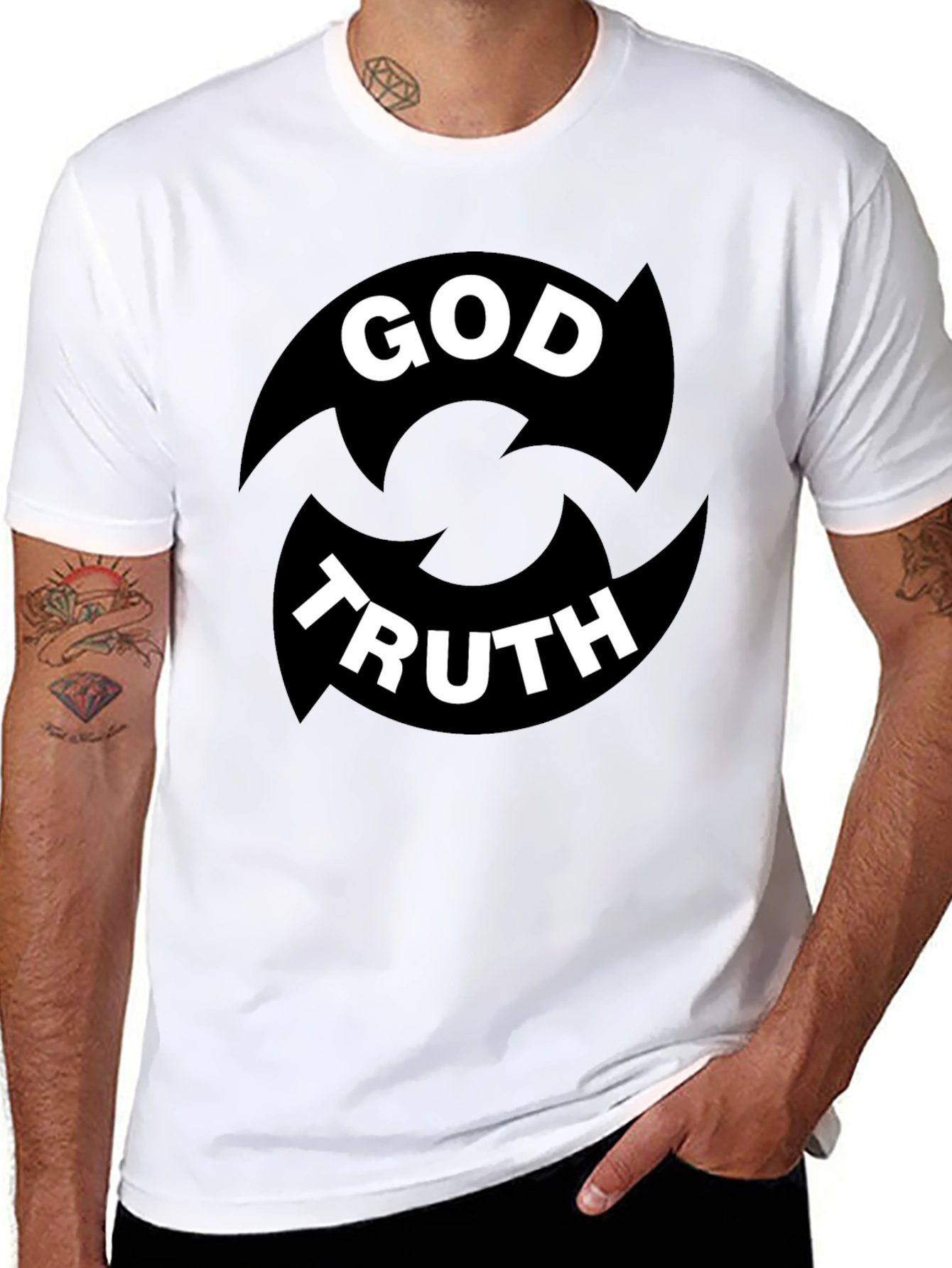 God Truth Graphic Tee - Black Cotton Blend