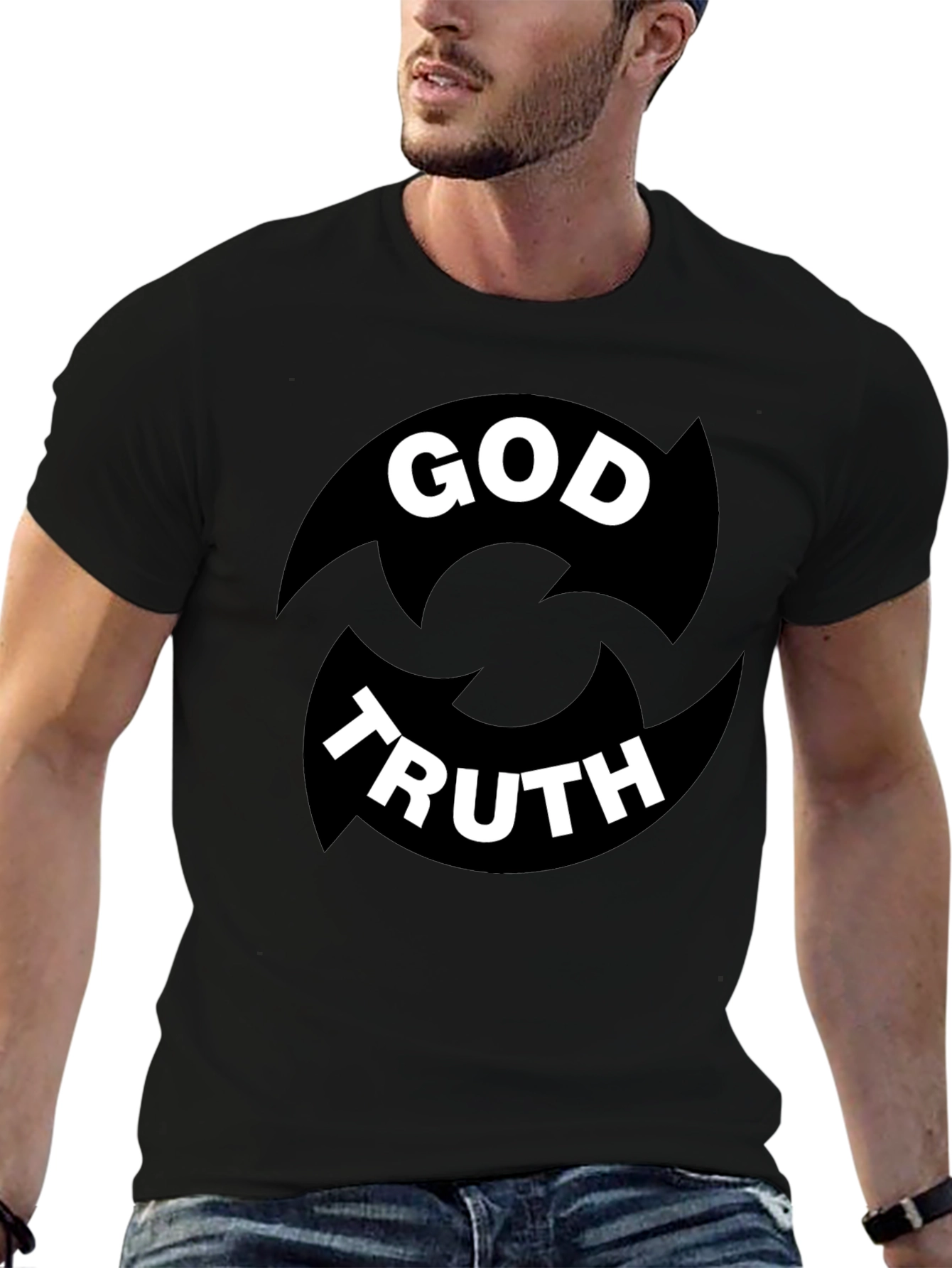 God Truth Graphic Tee - Black Cotton Blend