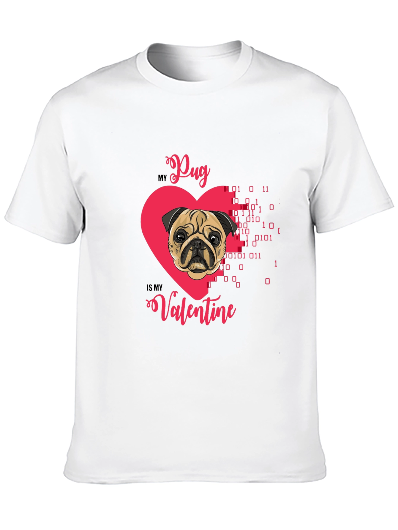 Pug Valentines Day Graphic T-Shirt