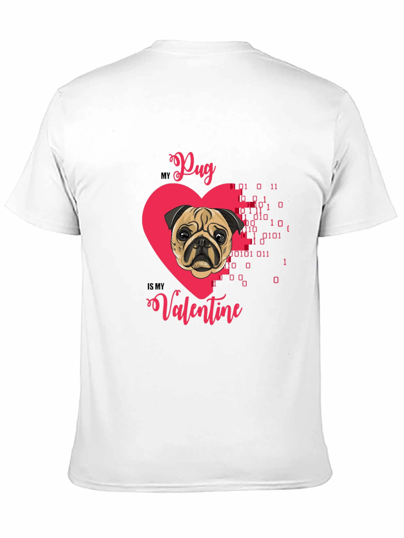 Pug Valentines Day Graphic T-Shirt