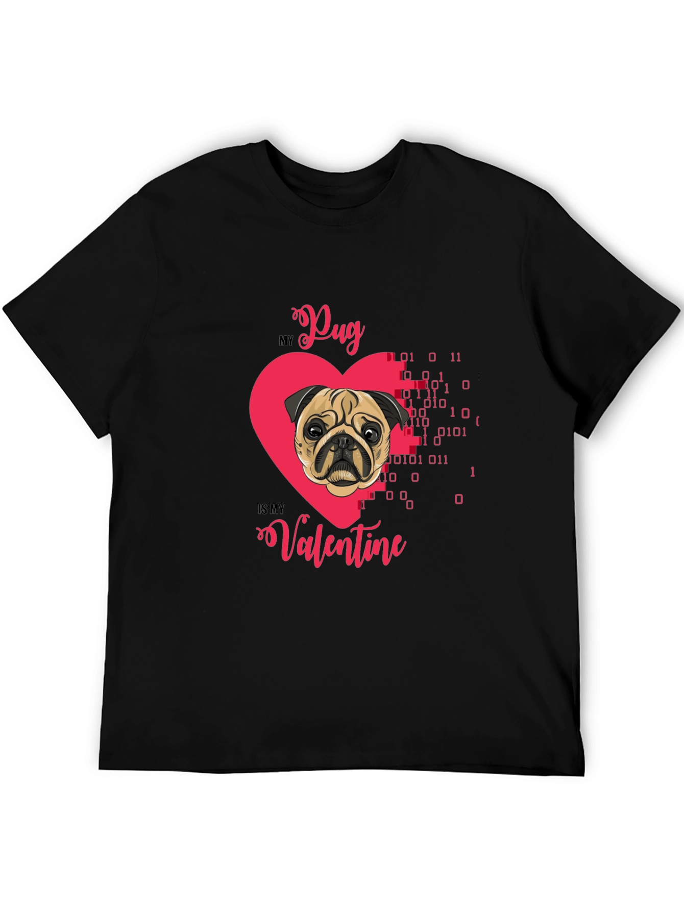Pug Valentines Day Graphic T-Shirt