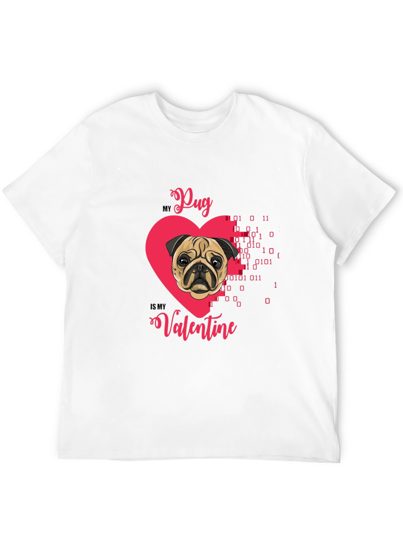 Pug Valentines Day Graphic T-Shirt