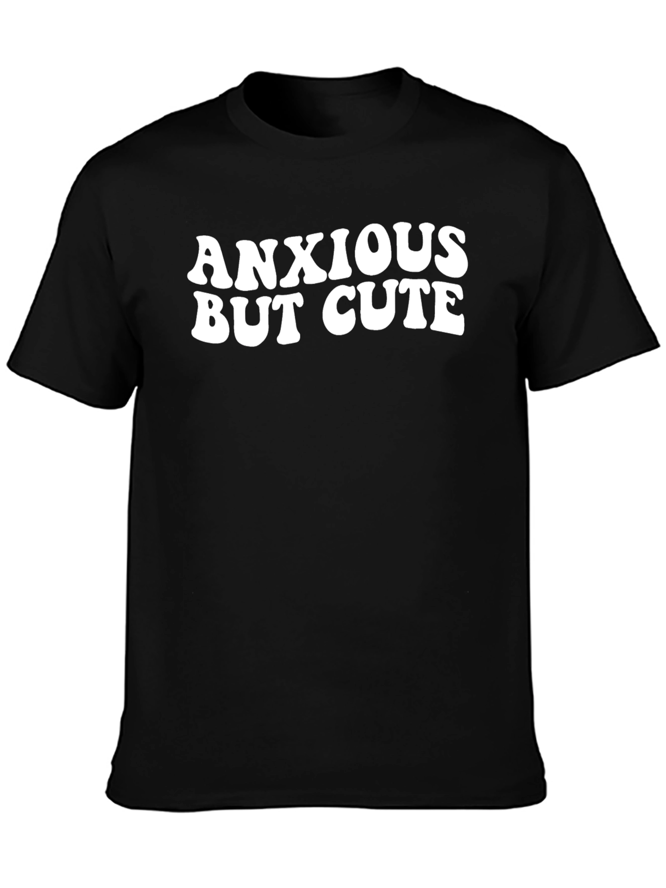 Anxious But Cute Black Graphic Tee