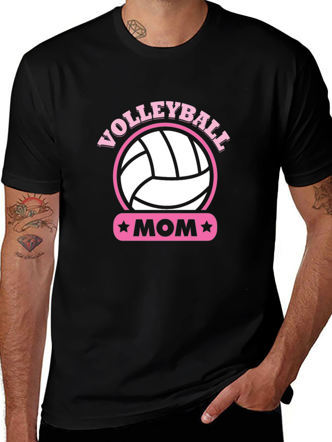 Volleyball Mom T-Shirt - Pink Graphic Tee