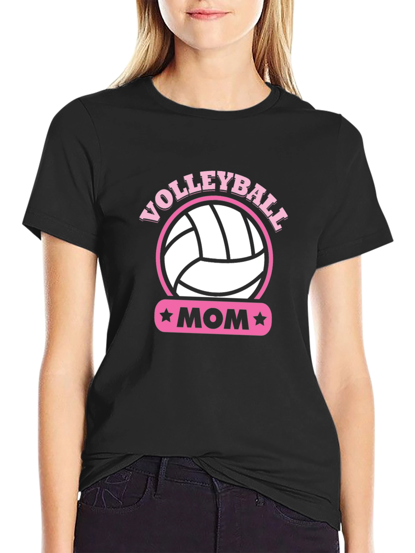 Volleyball Mom T-Shirt - Pink Graphic Tee