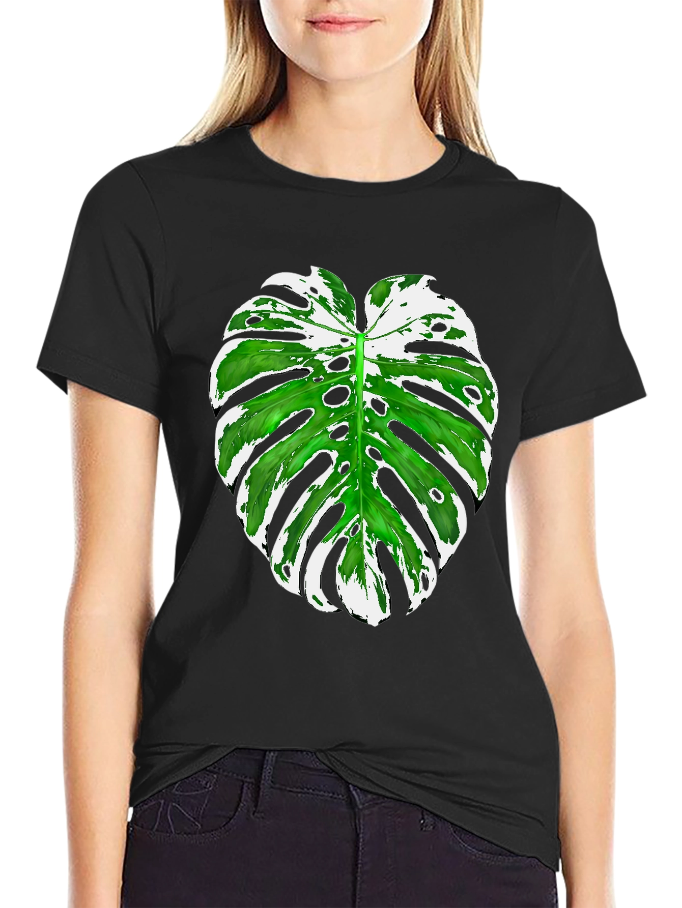 Tropical Monstera Leaf Graphic Tee
