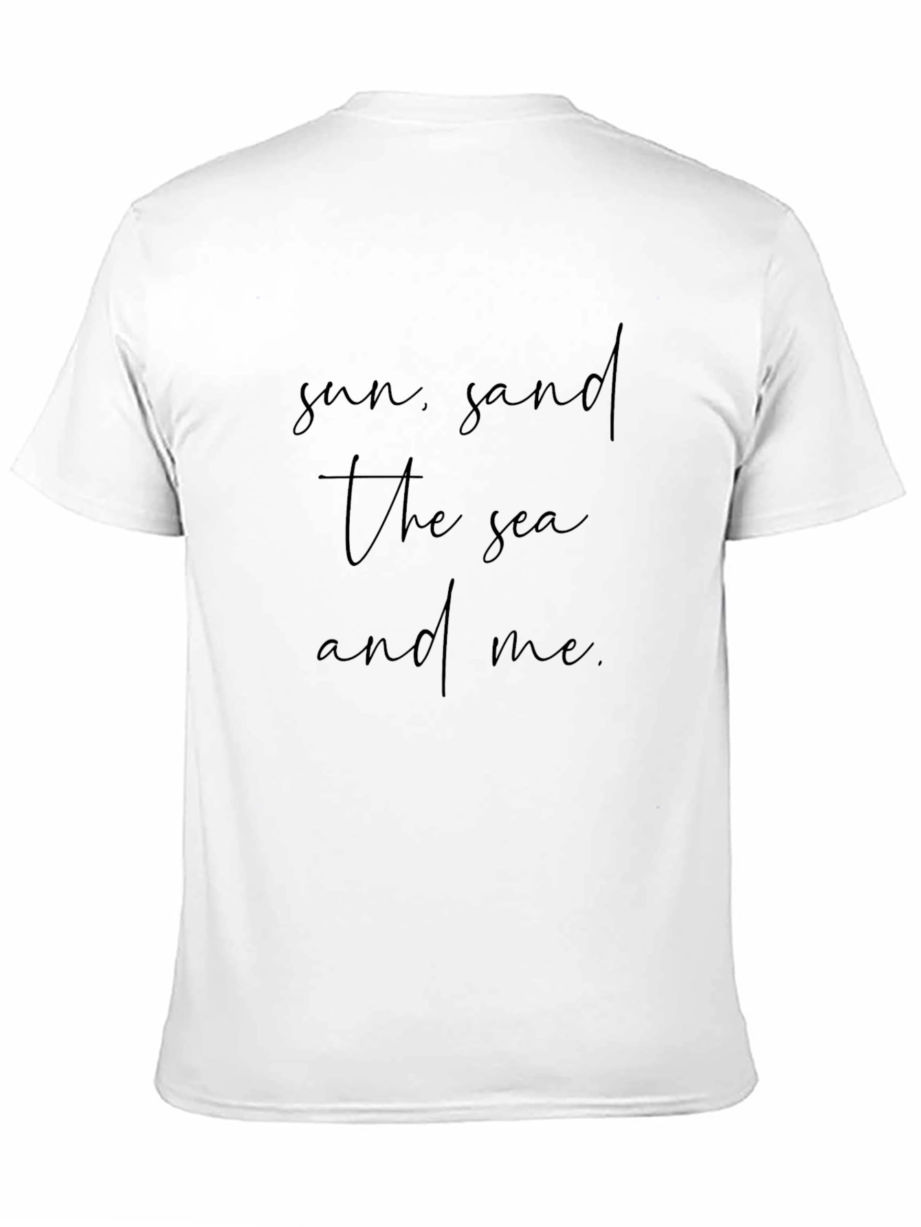 Sun Sand Sea and Me Black Graphic T-Shirt