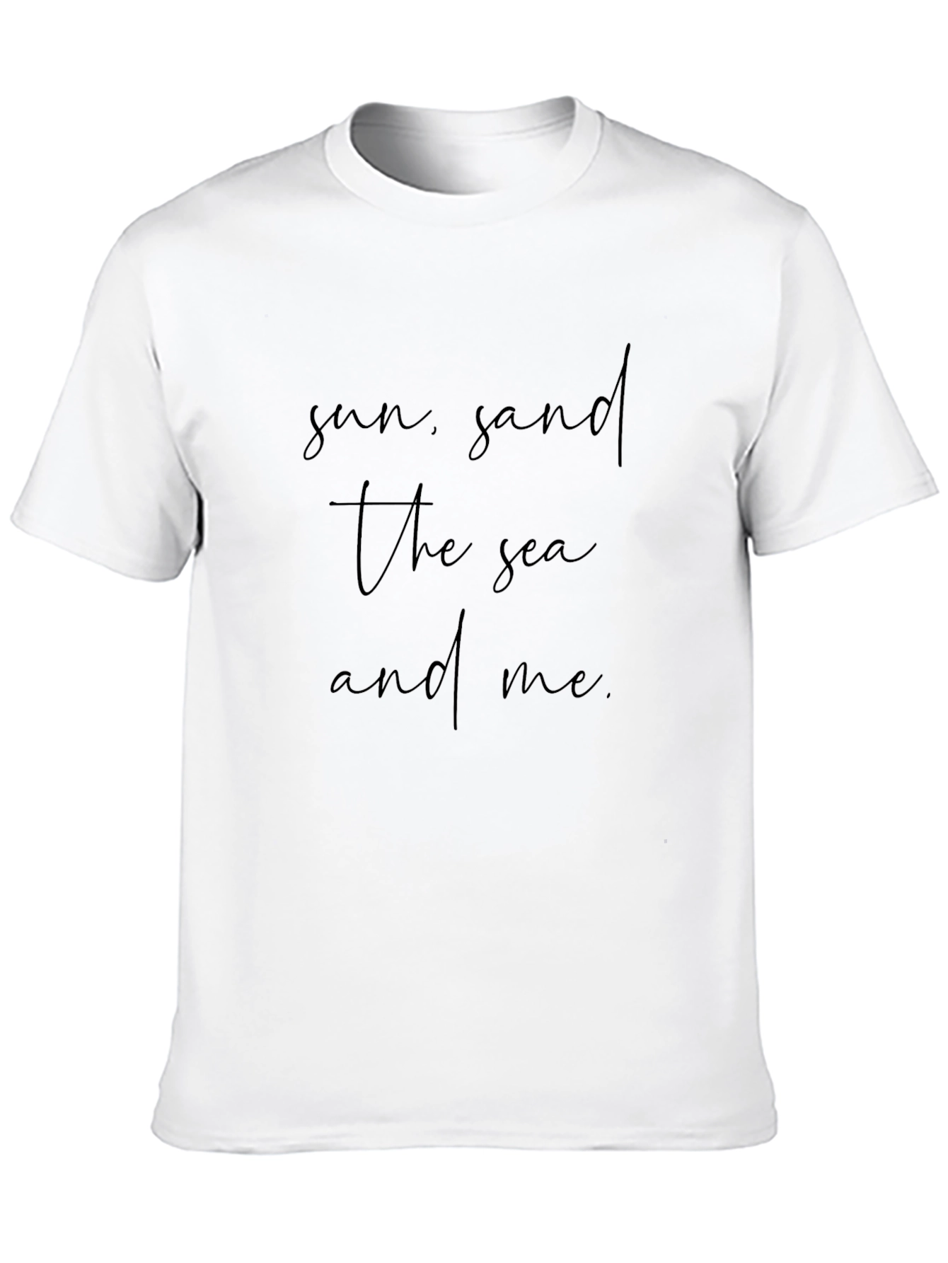 Sun Sand Sea and Me Black Graphic T-Shirt
