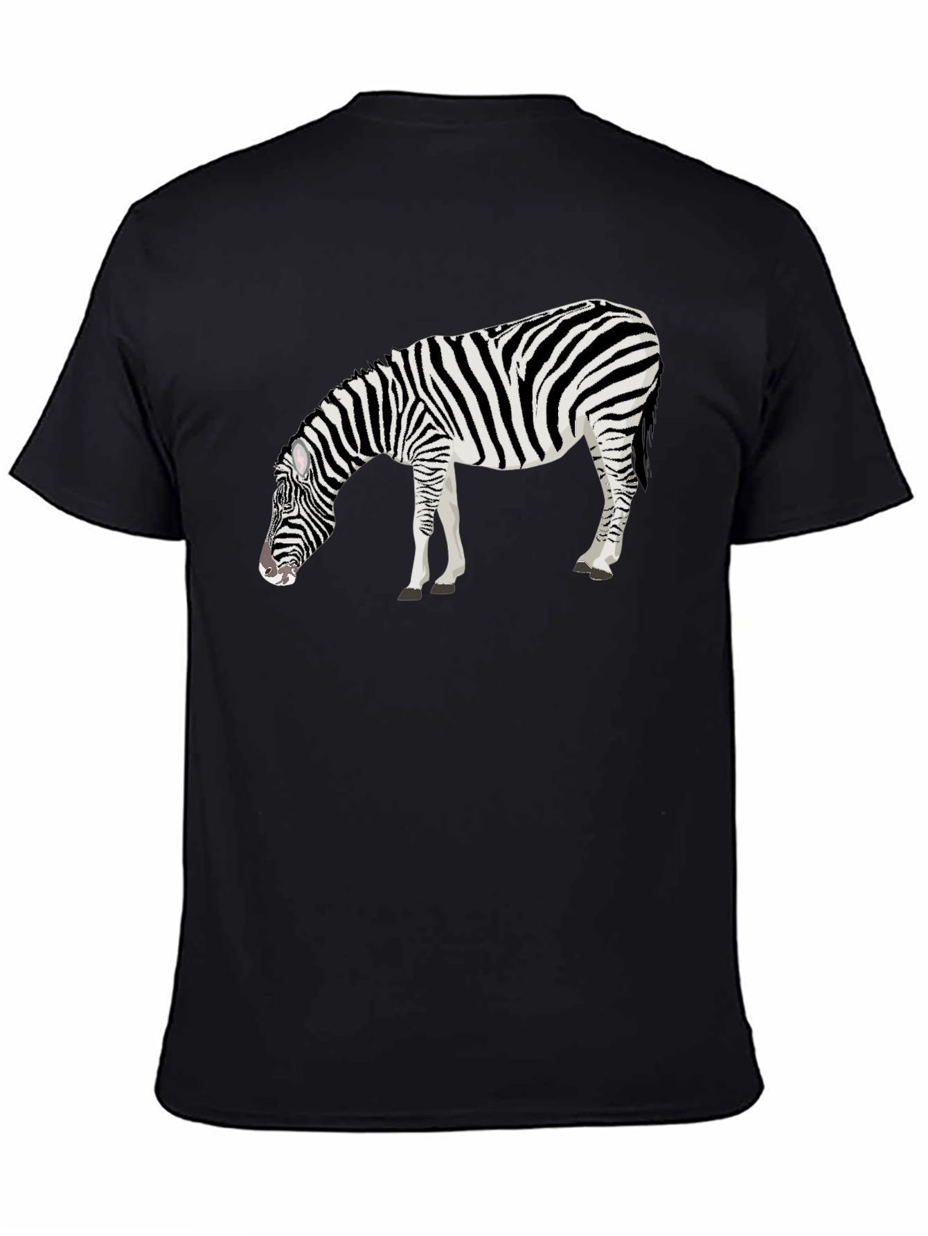 Zebra Graphic Print Mens Black T-Shirt