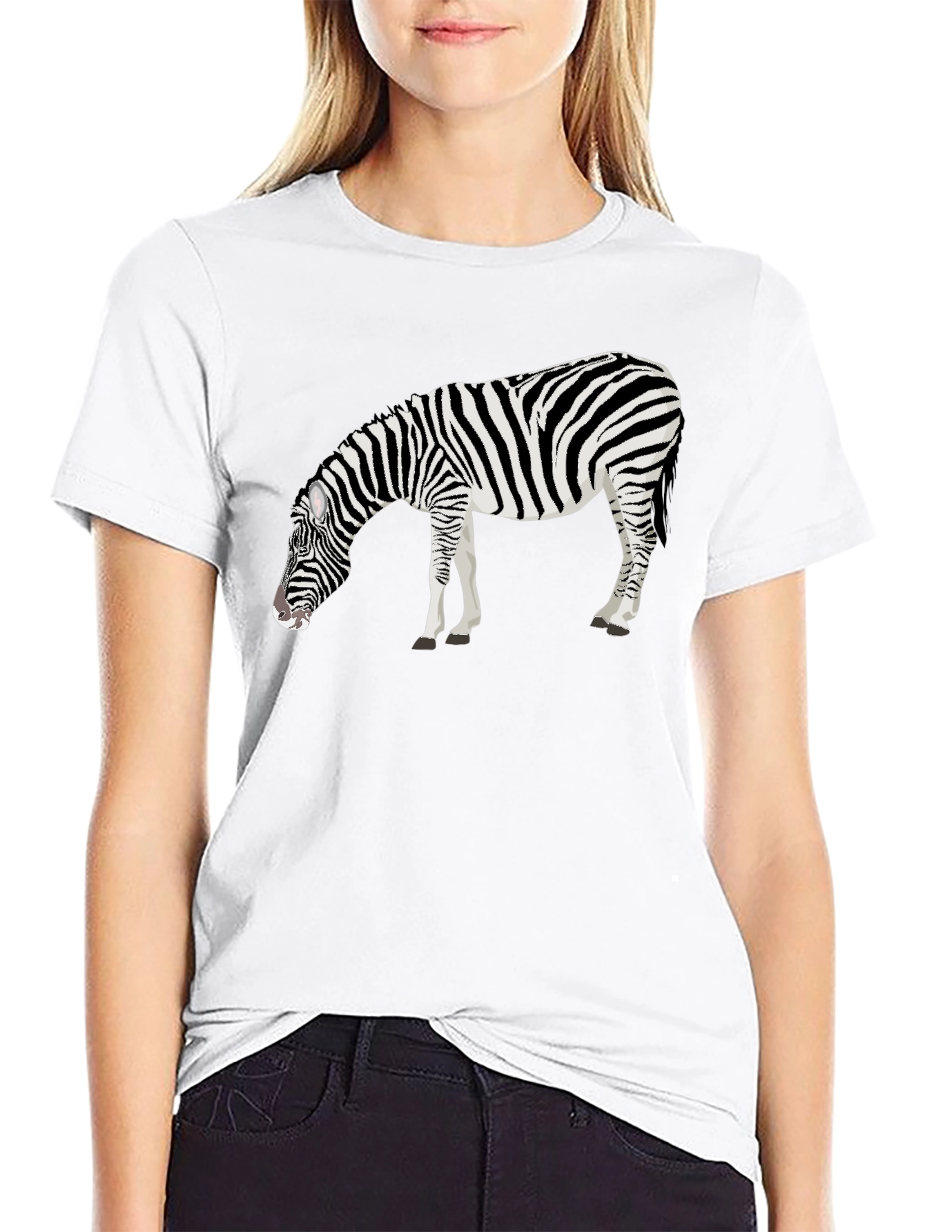 Zebra Graphic Print Mens Black T-Shirt