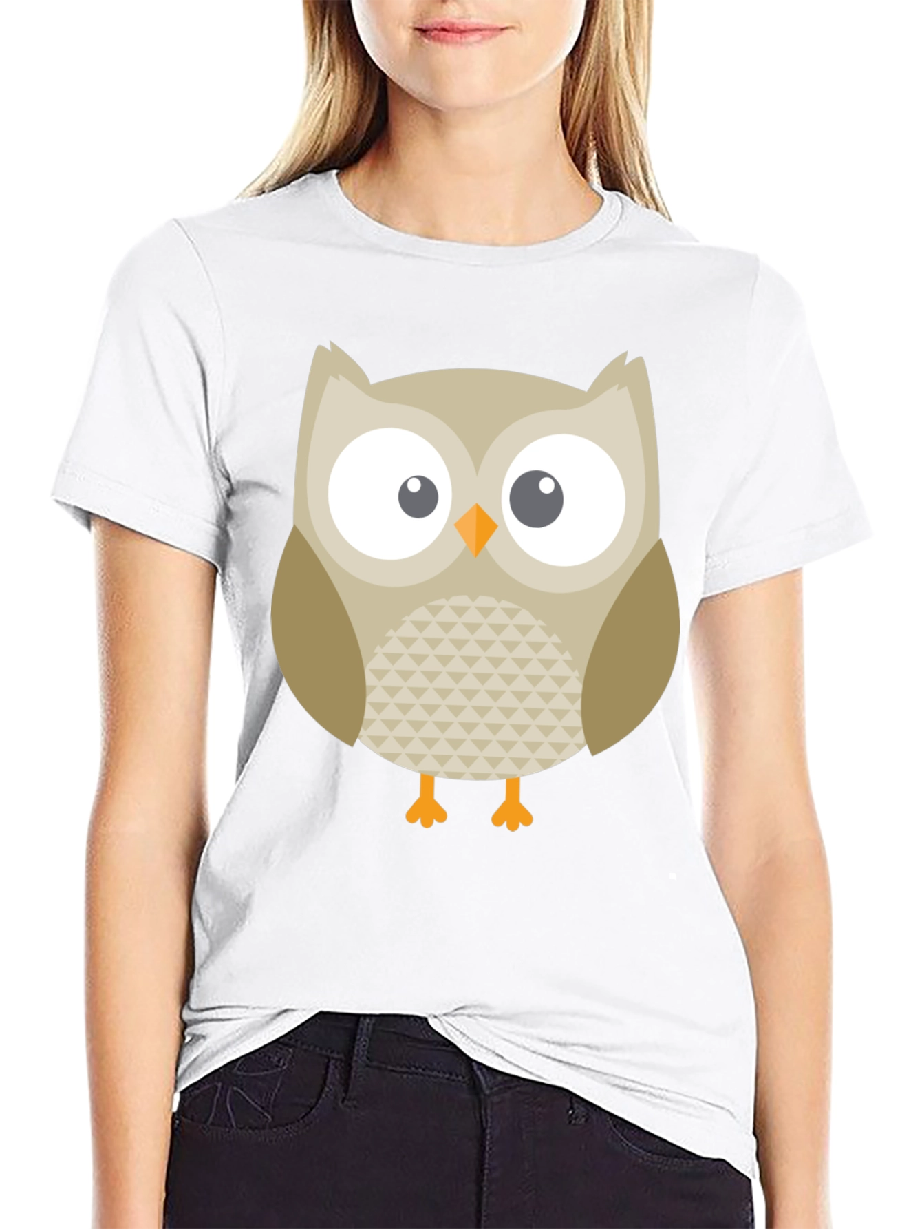 Owl Graphic Print Black T-Shirt