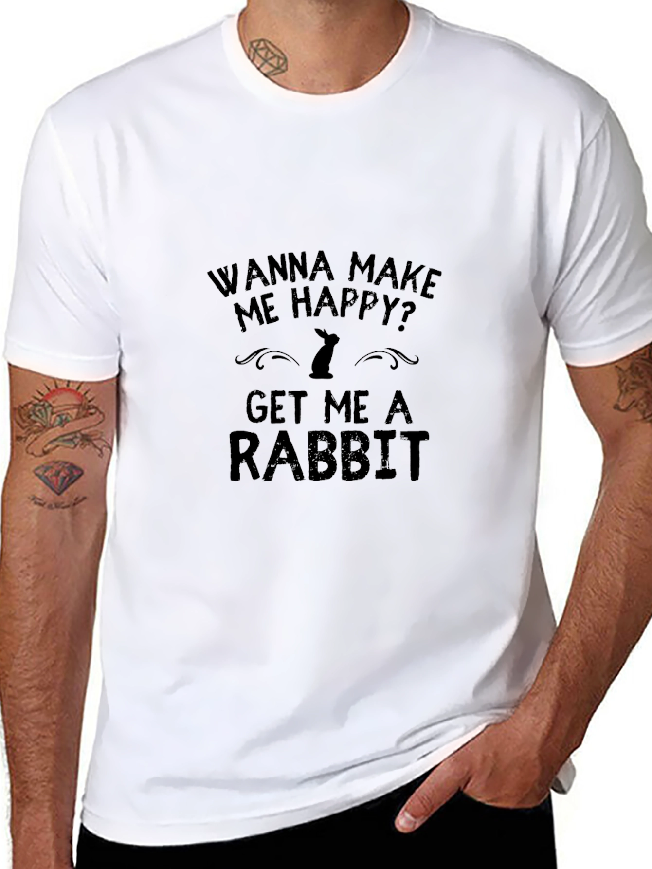 Wanna Make Me Happy Rabbit Graphic Tee