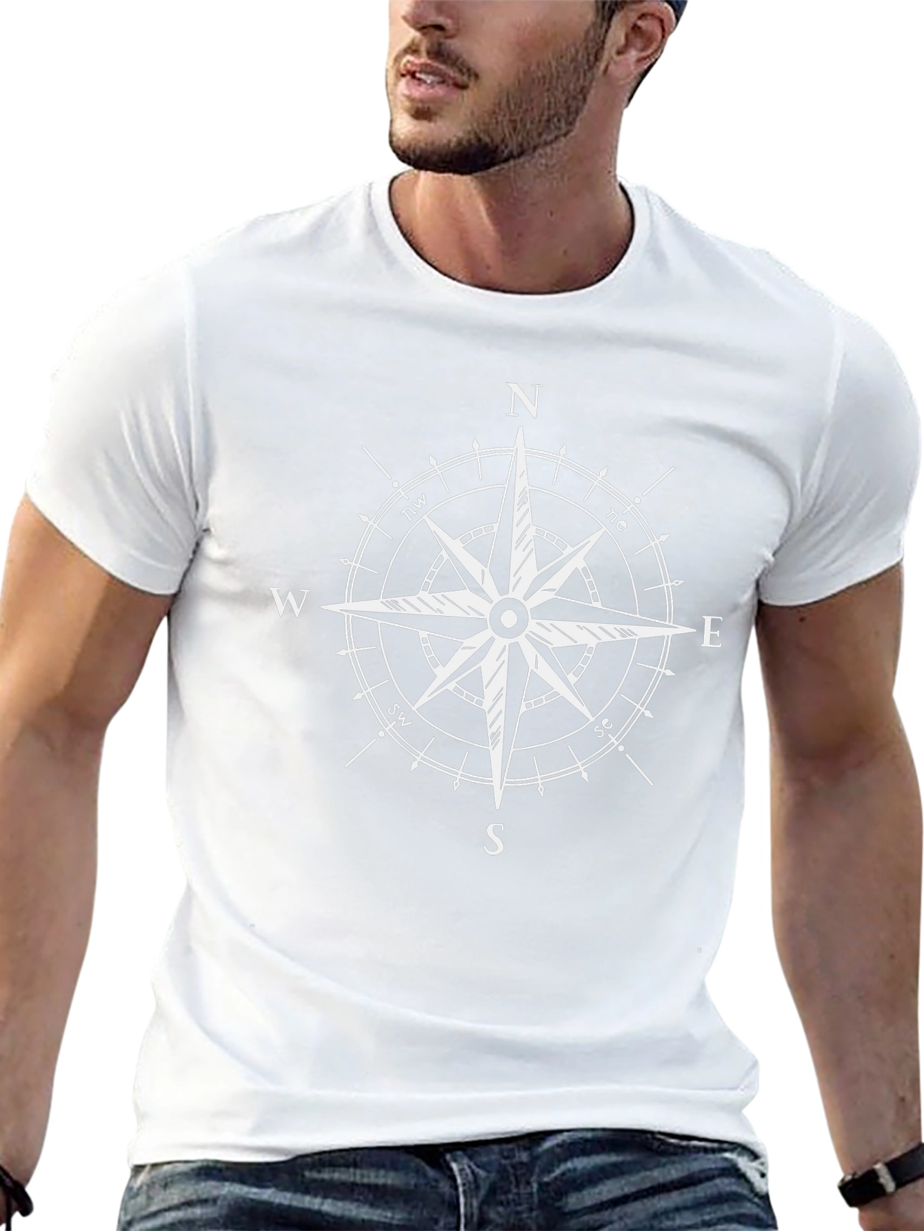 Compass Rose Graphic T-Shirt - Classic Design