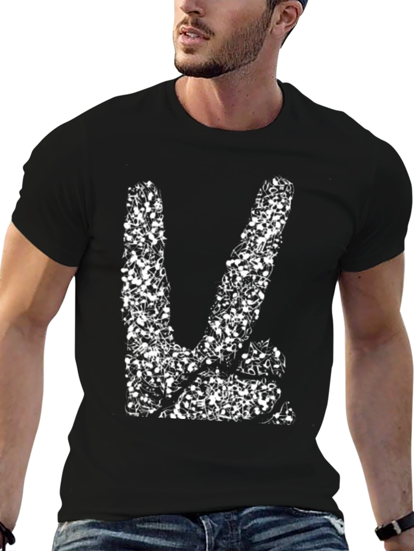 Music Note Peace Sign Graphic Tee