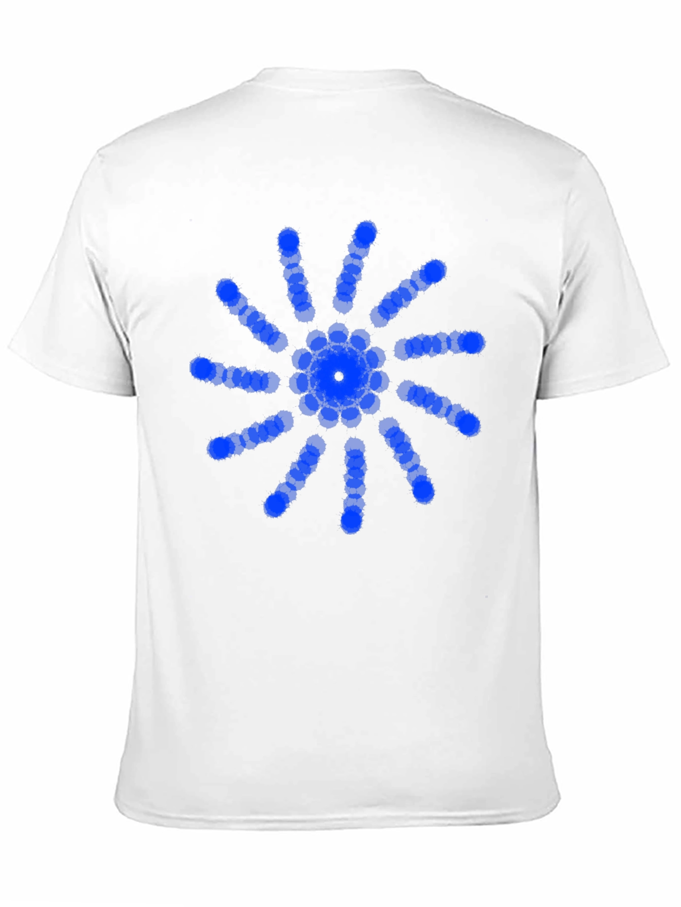 Modern Blue Circle Burst Design Black T-Shirt