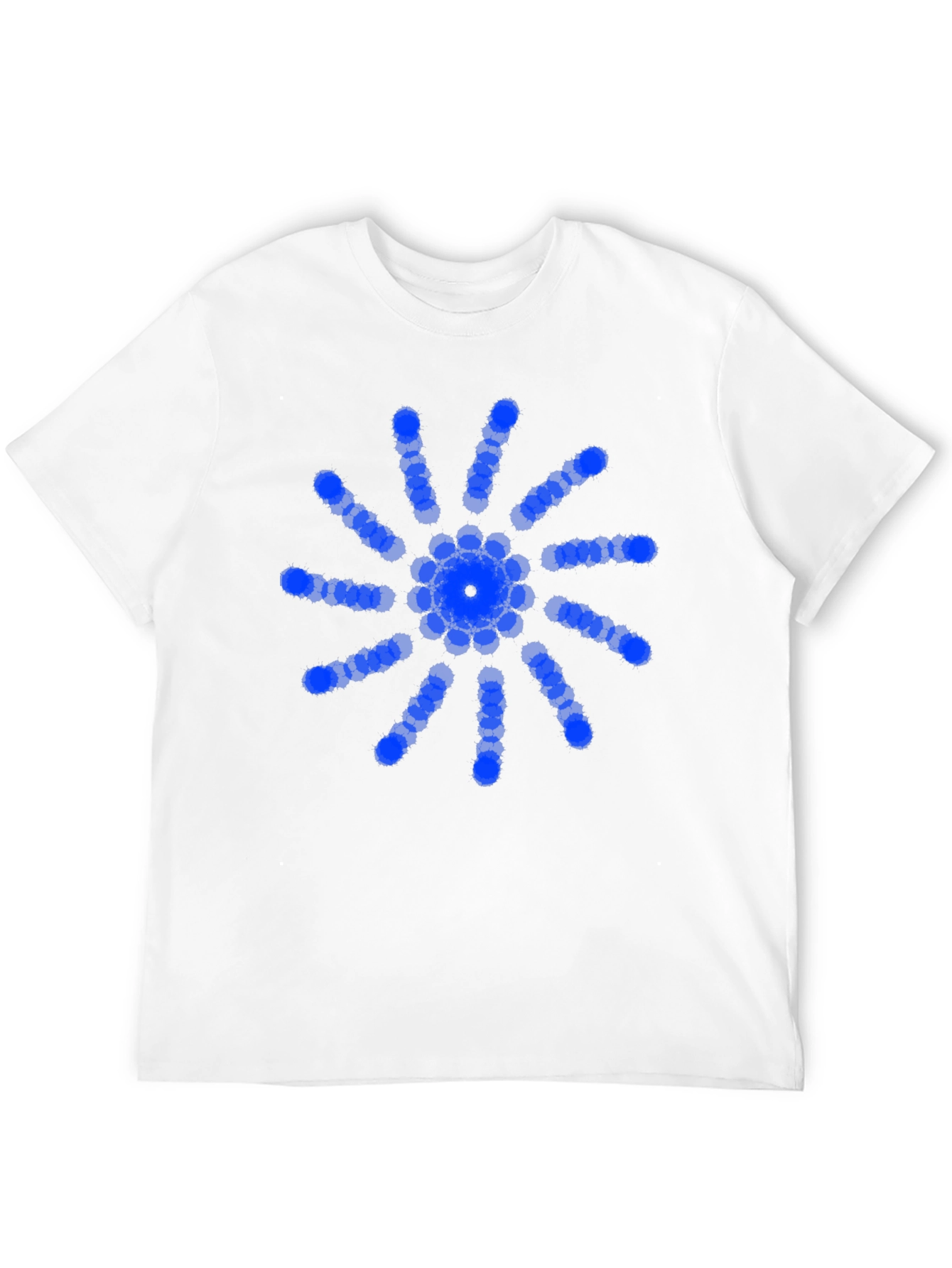 Modern Blue Circle Burst Design Black T-Shirt