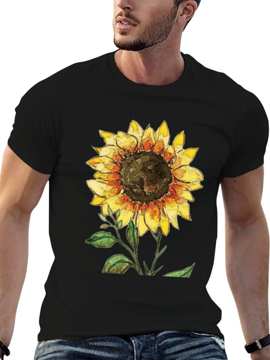Sunflower Graphic T-Shirt - Trendy Casual Tee
