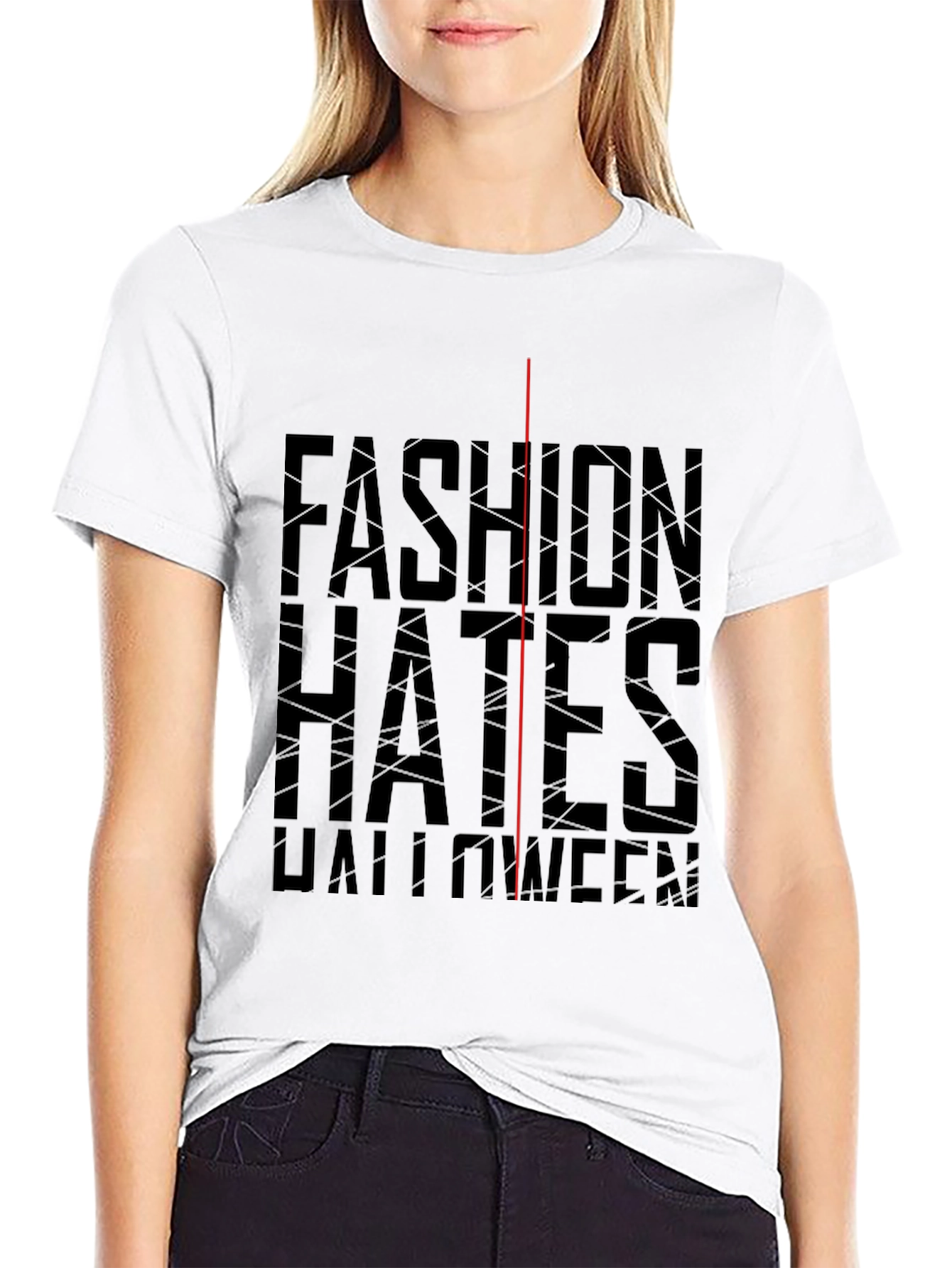 Fashion Hates Halloween Black Graphic Tee