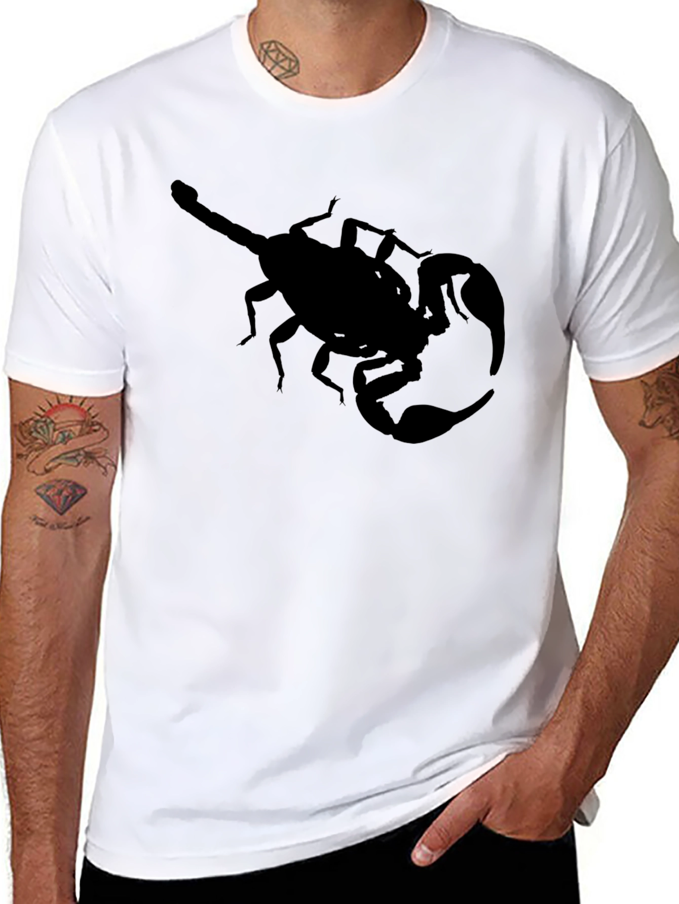 Mens Black Scorpion Graphic Tee