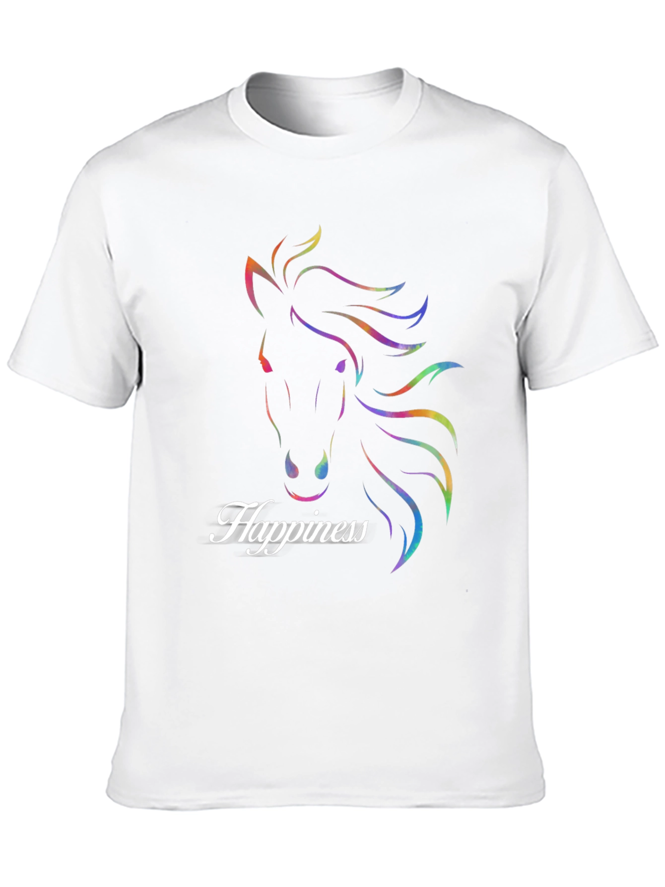 Rainbow Horse Happiness Graphic T-Shirt