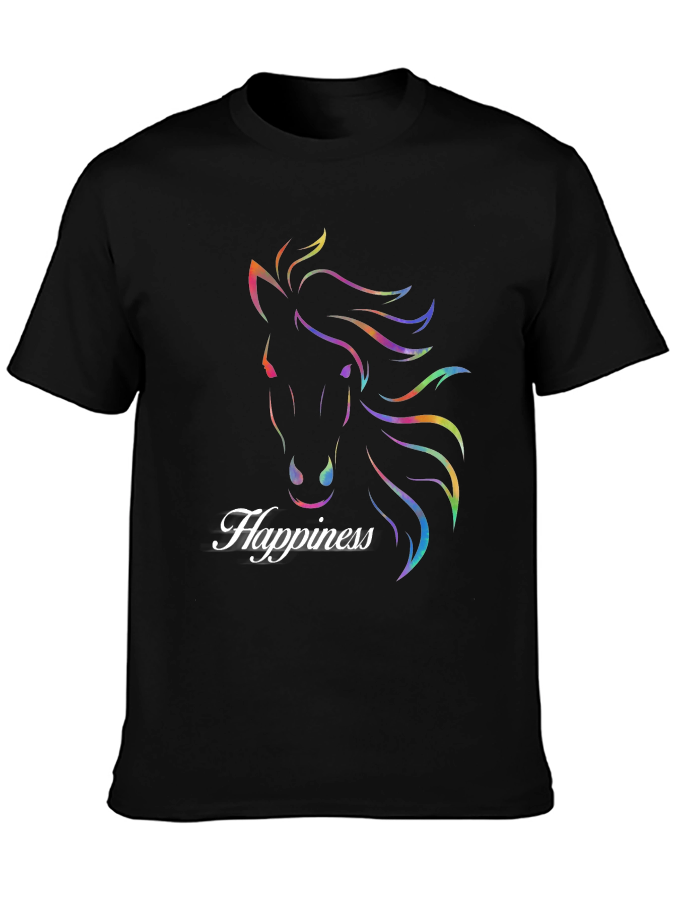 Rainbow Horse Happiness Graphic T-Shirt