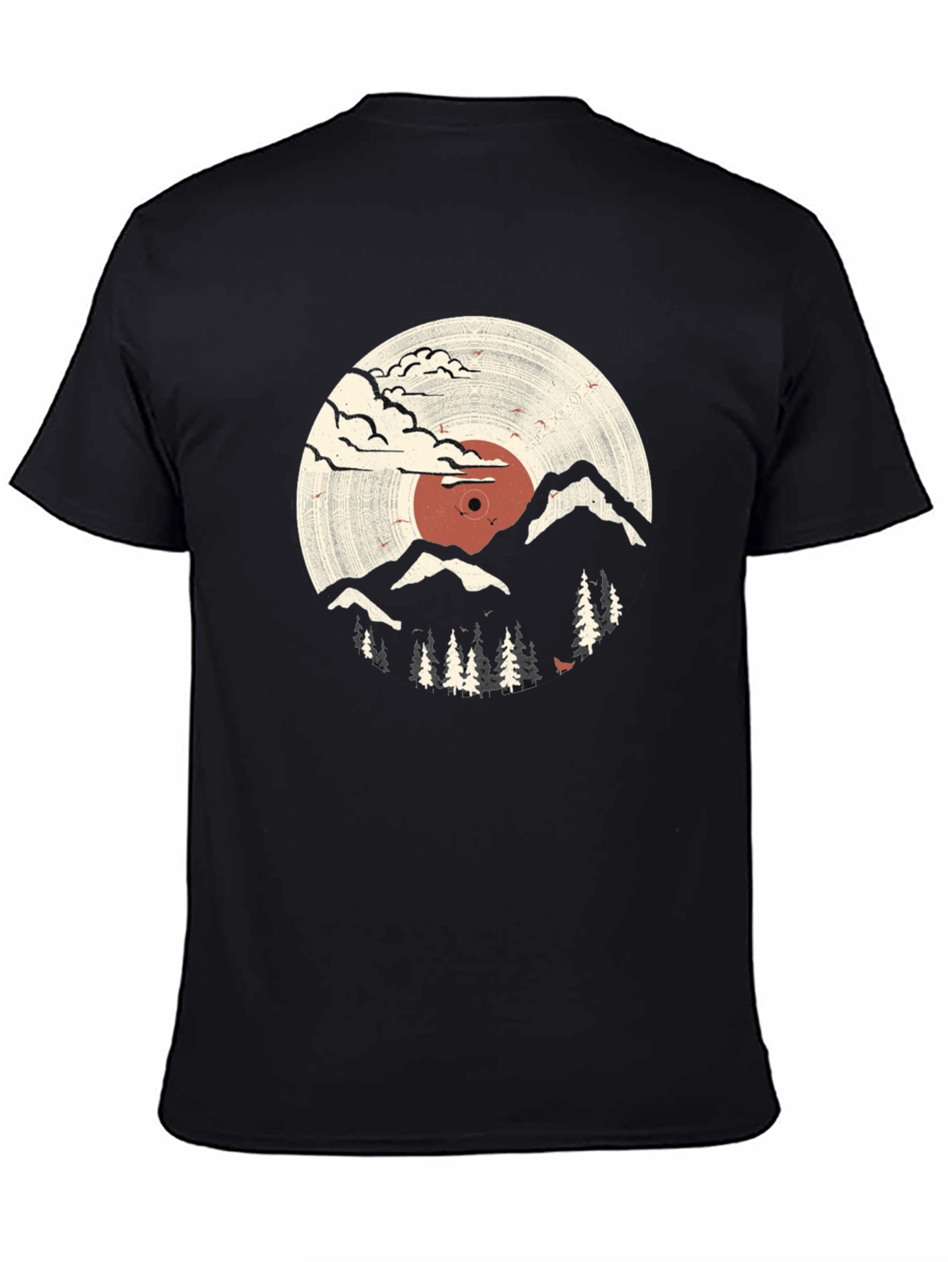 Retro Vinyl Record Mountain Graphic Tee