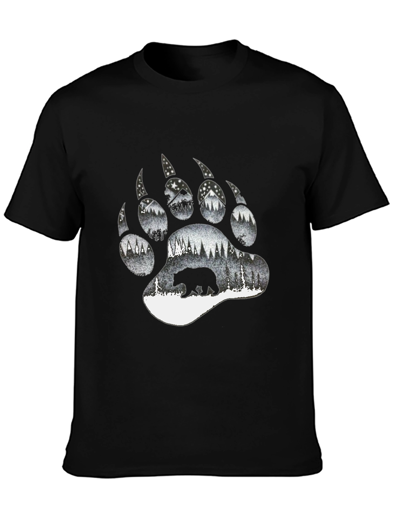Bear Paw Print Graphic Tee - Nature Inspired Design