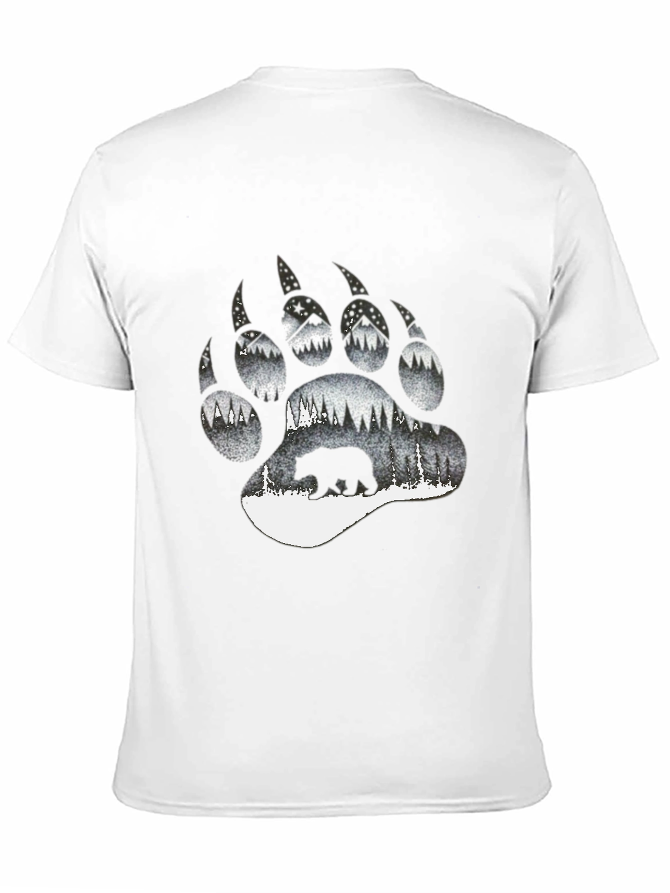 Bear Paw Print Graphic Tee - Nature Inspired Design