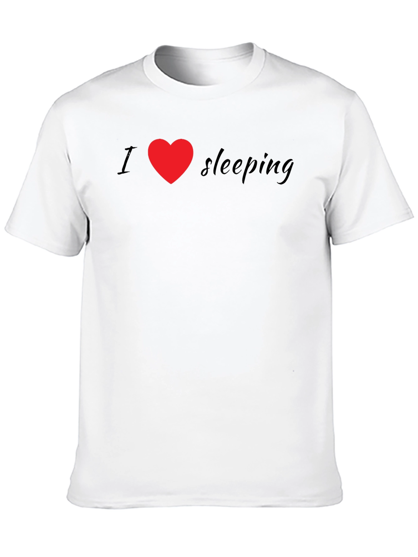I Heart Sleeping T-Shirt - Black Crew Neck Tee