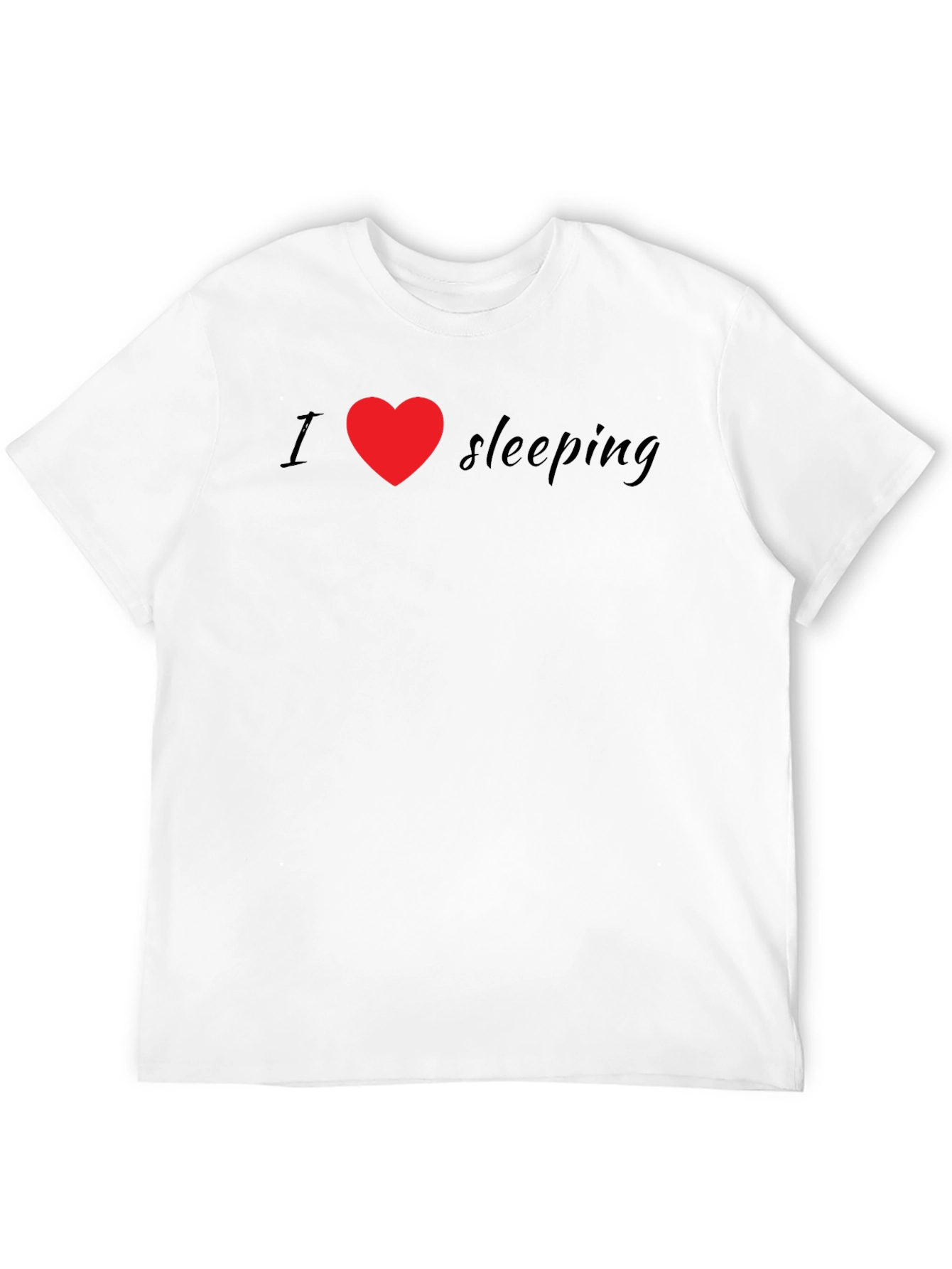 I Heart Sleeping T-Shirt - Black Crew Neck Tee