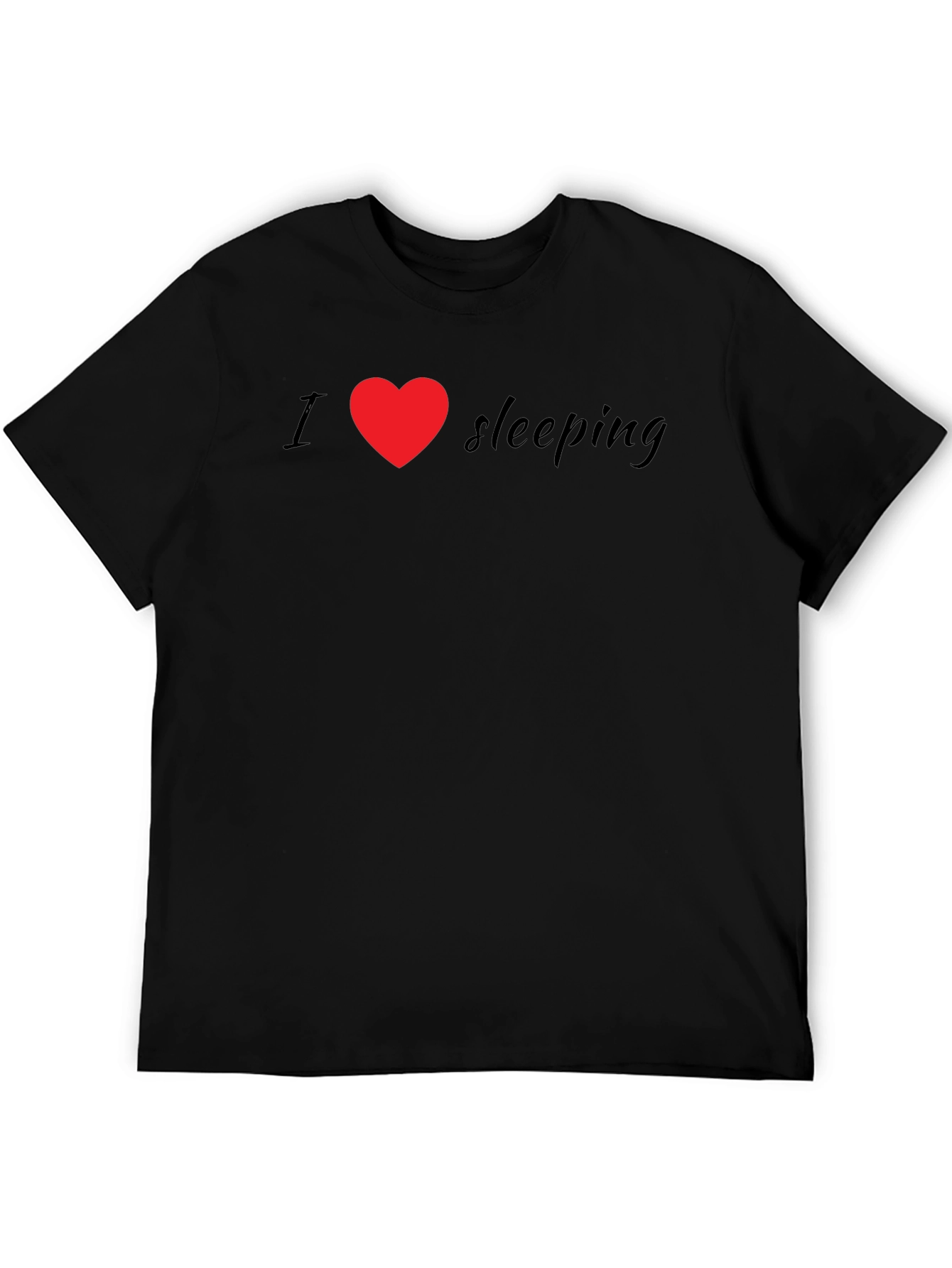 I Heart Sleeping T-Shirt - Black Crew Neck Tee
