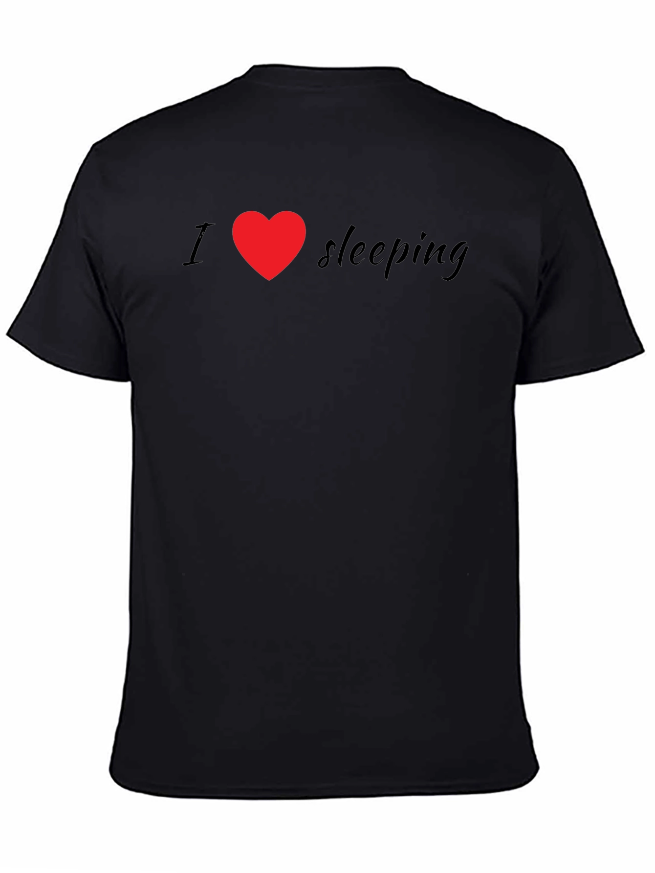 I Heart Sleeping T-Shirt - Black Crew Neck Tee