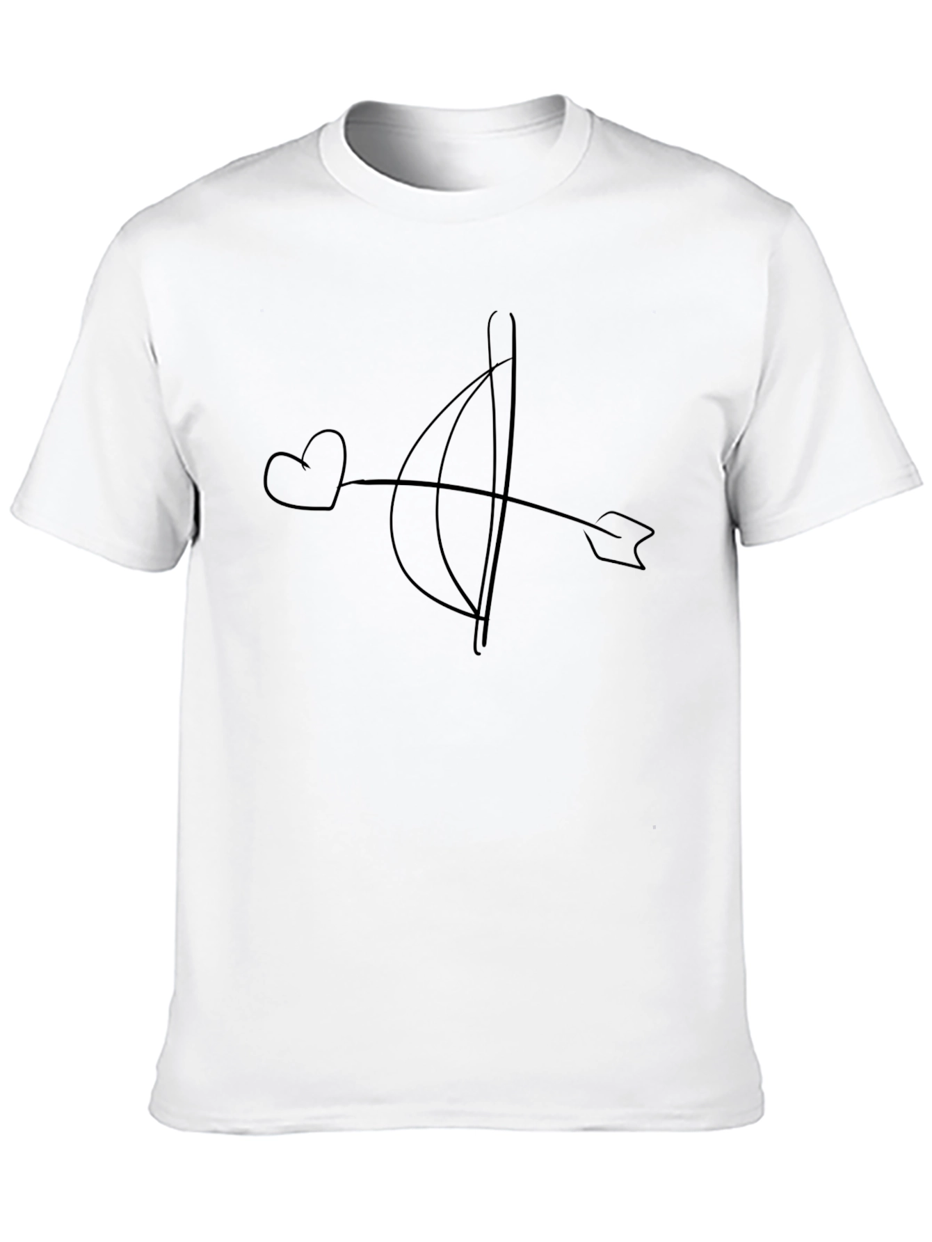 Heart Arrow Graphic T-Shirt - Casual Black Tee