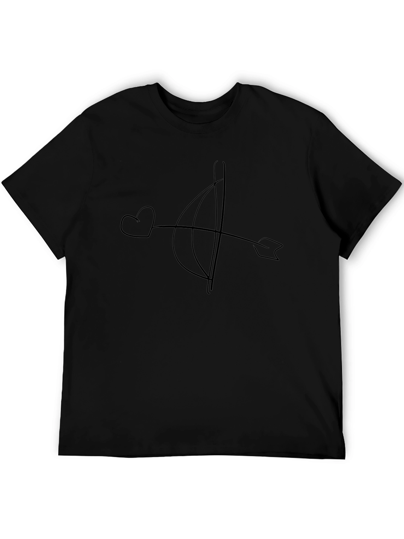 Heart Arrow Graphic T-Shirt - Casual Black Tee