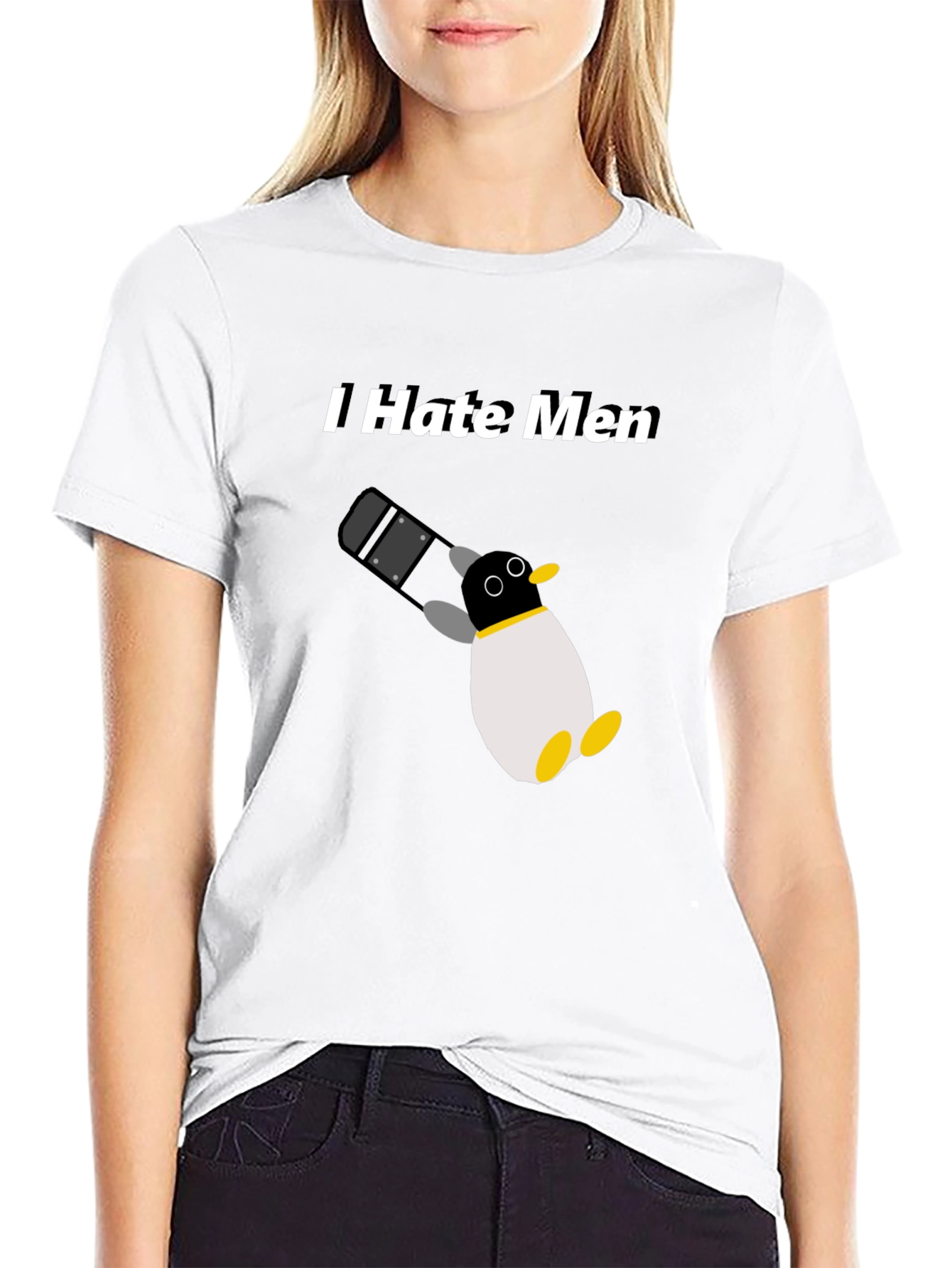 I Hate Men Penguin T-Shirt