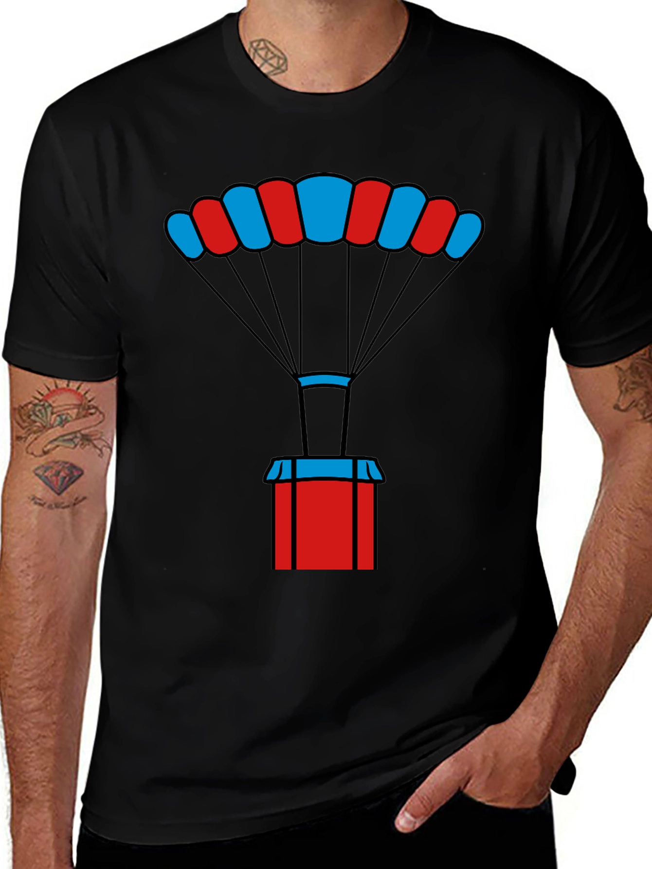 Parachute Crate Graphic Tee - Black