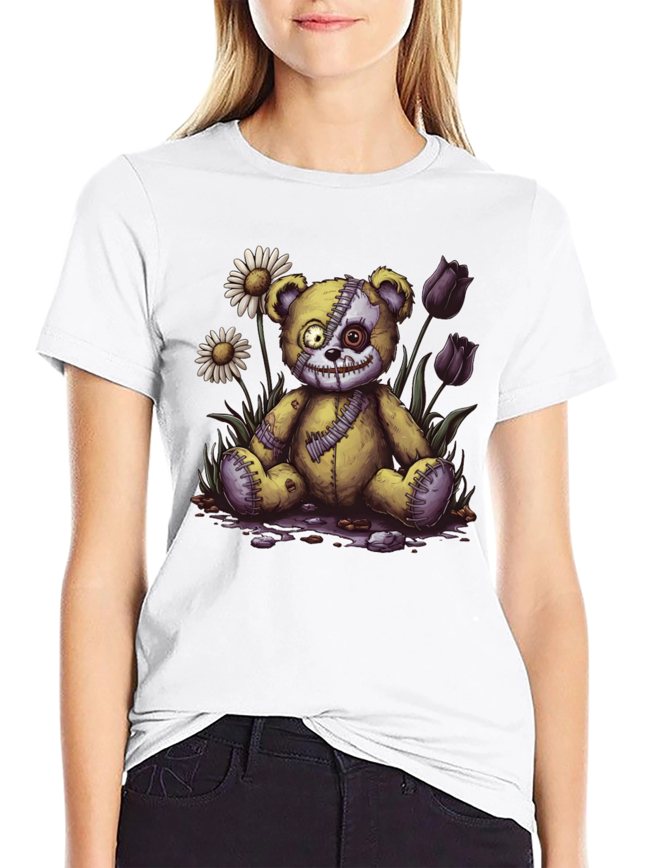 Creepy Cute Teddy Bear Graphic Tee