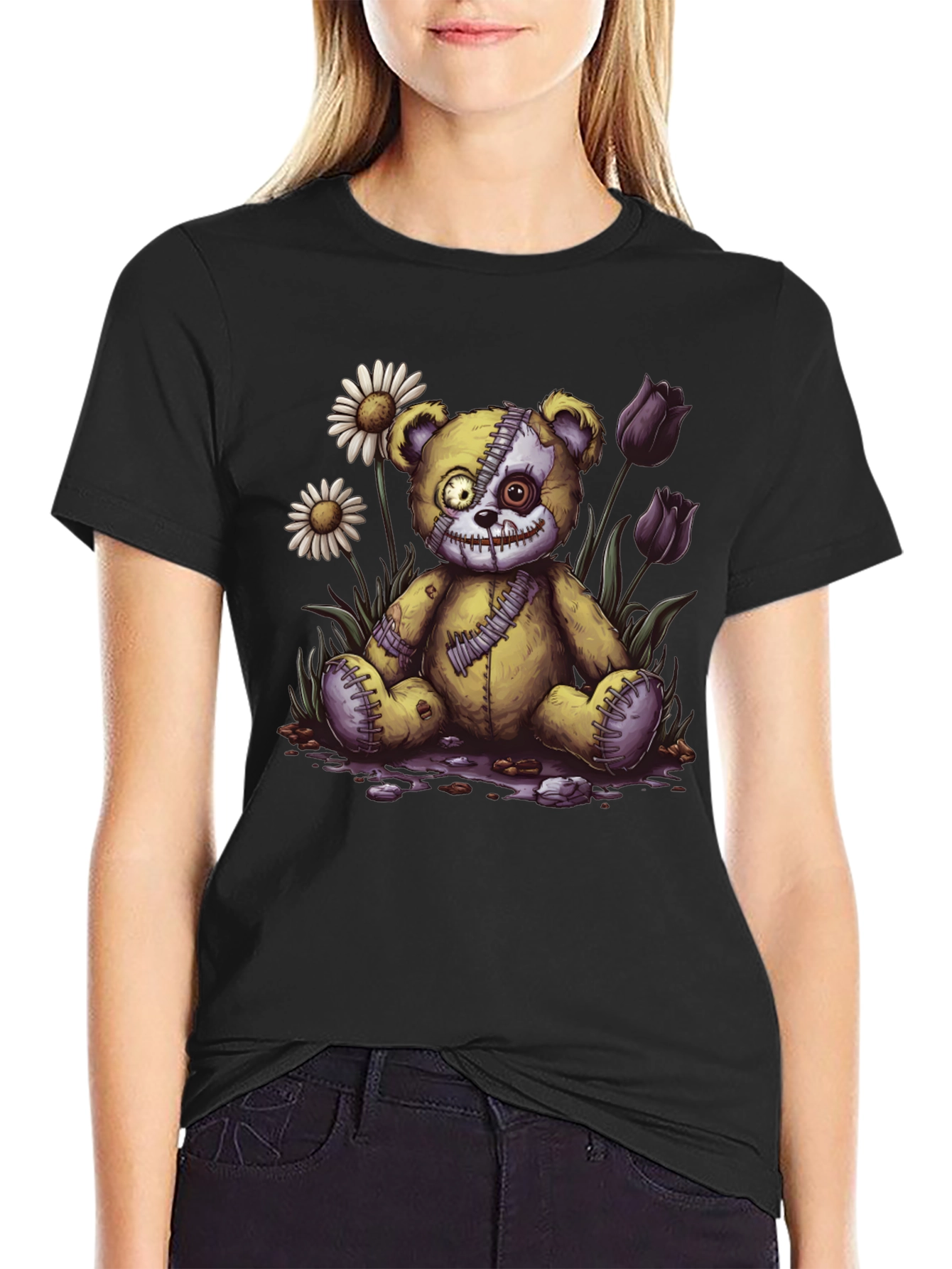 Creepy Cute Teddy Bear Graphic Tee