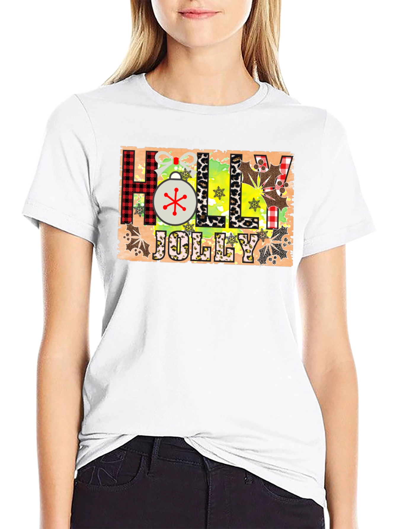 Festive Holly Jolly Christmas Graphic Tee