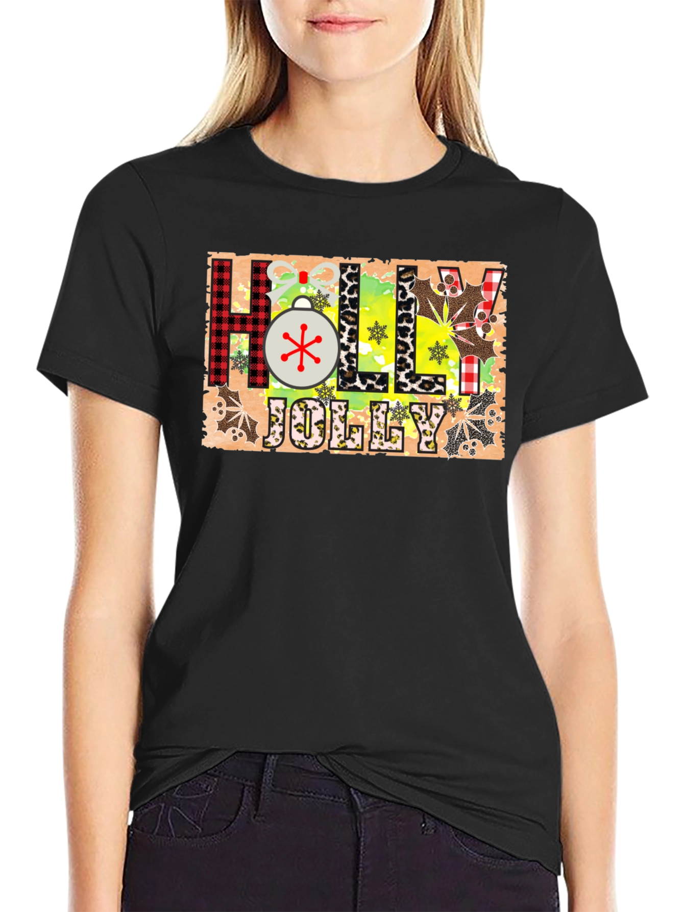 Festive Holly Jolly Christmas Graphic Tee