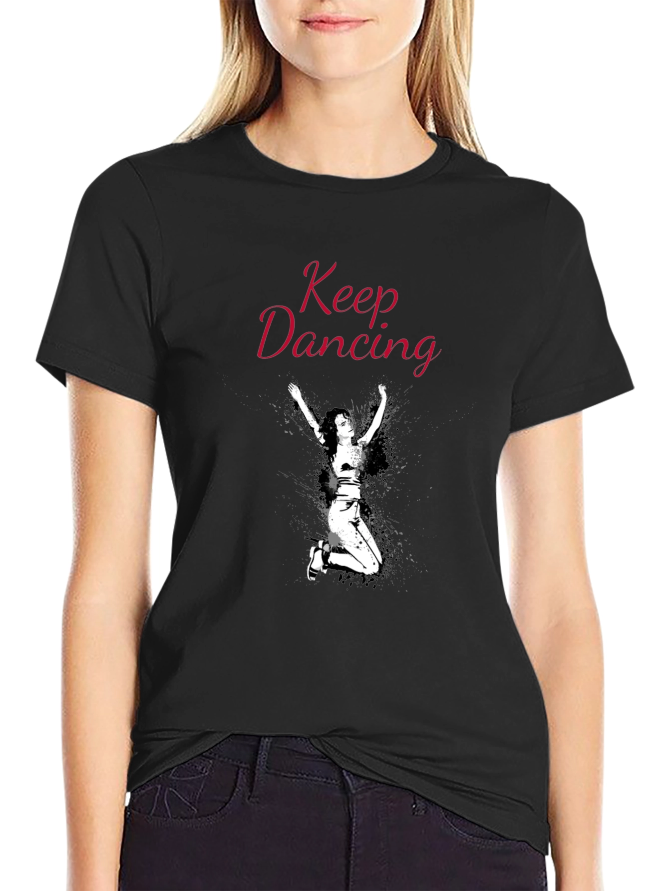 Keep Dancing Graphic Black T-Shirt