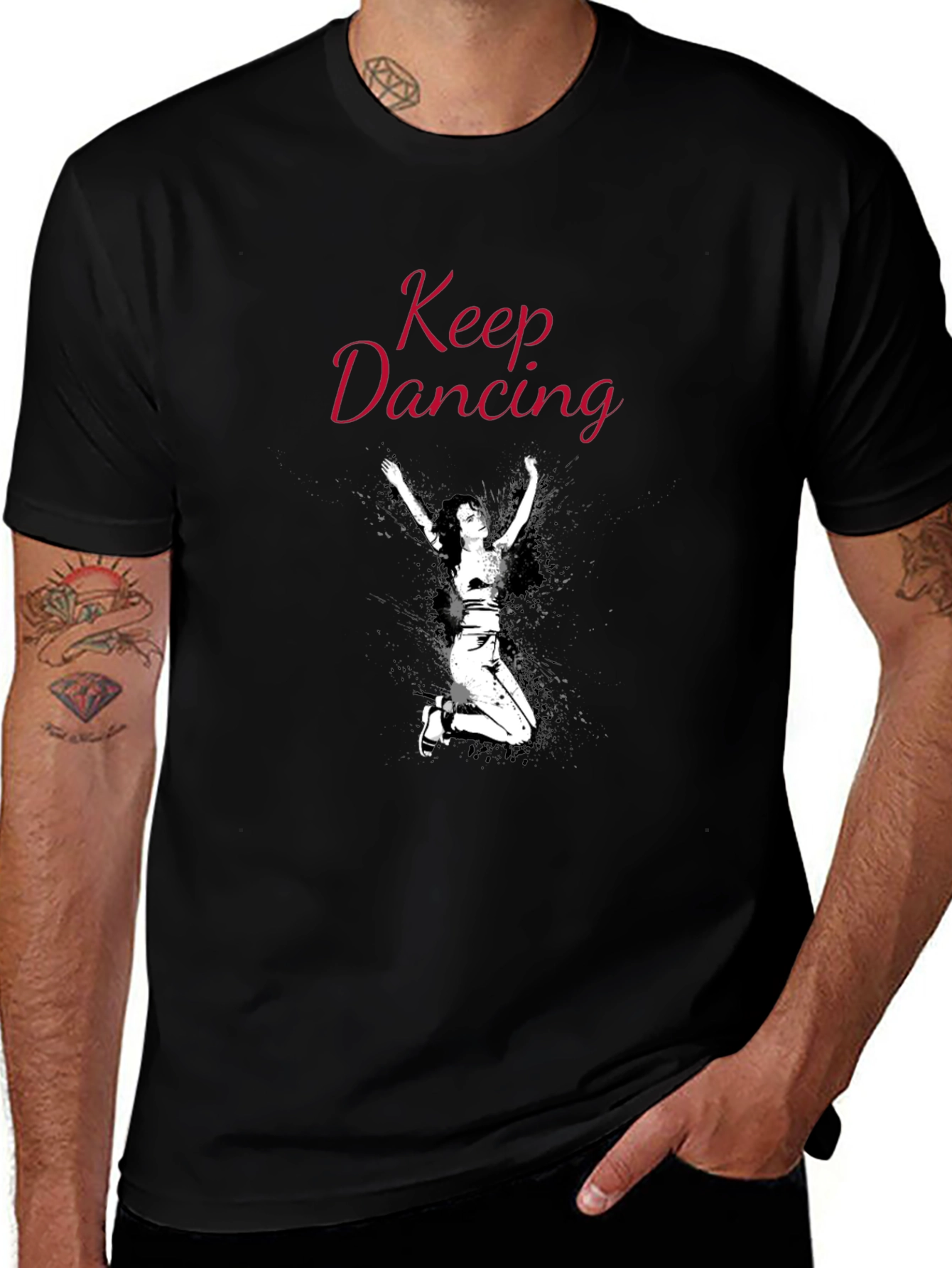 Keep Dancing Graphic Black T-Shirt