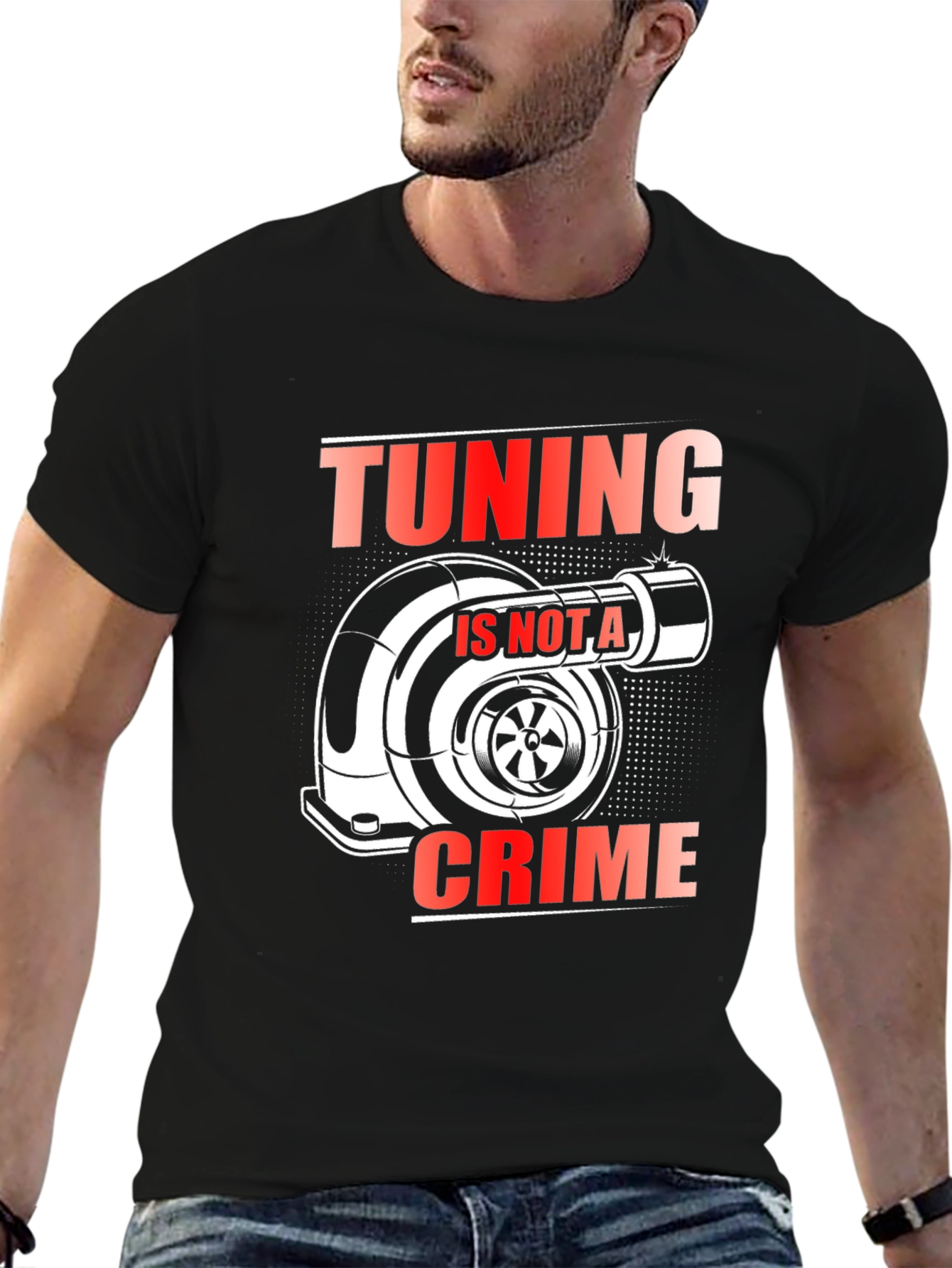 Tuning is Not a Crime Turbo Black T-Shirt