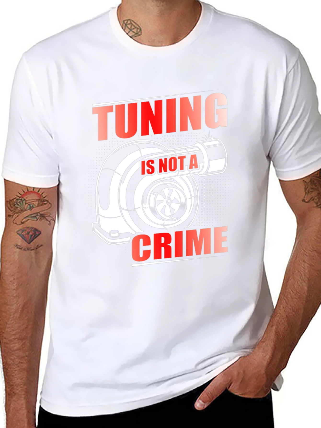 Tuning is Not a Crime Turbo Black T-Shirt